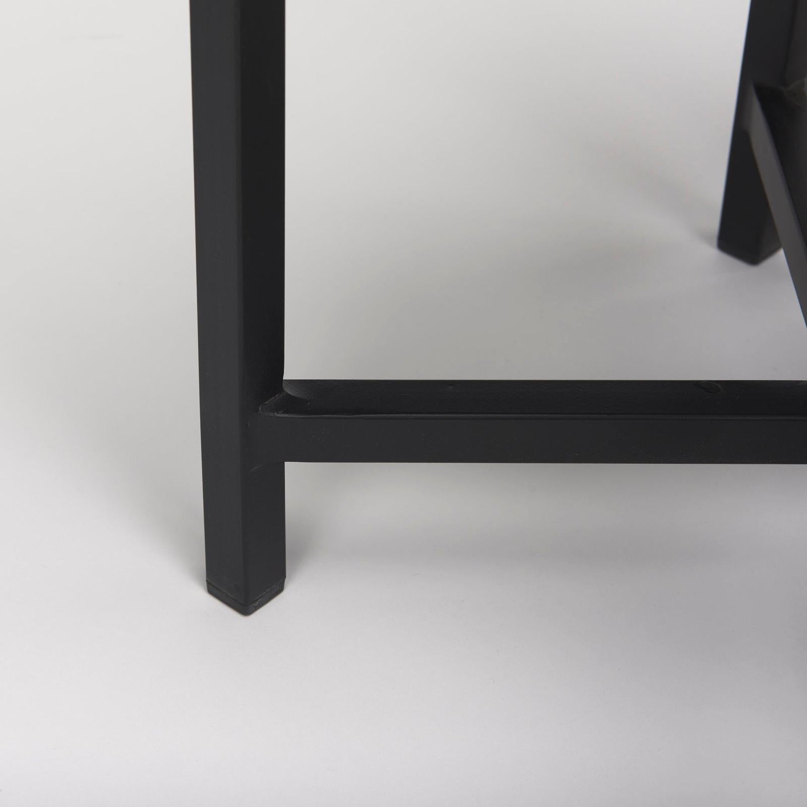 Mercana Lucas White Marble W/Black Iron Frame Accent Tables- Set of 2