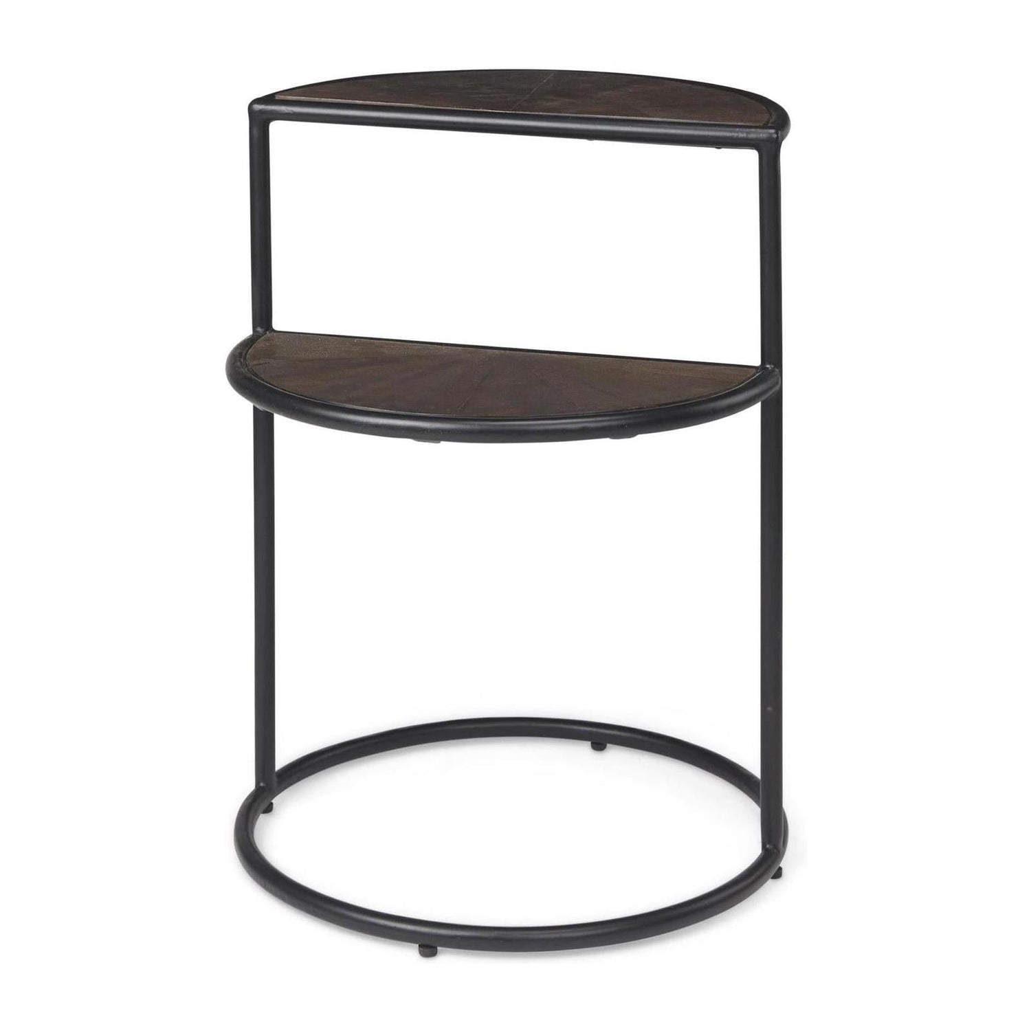Mercana Arlo Brown Wood W/Black Metal End Table Clearance
