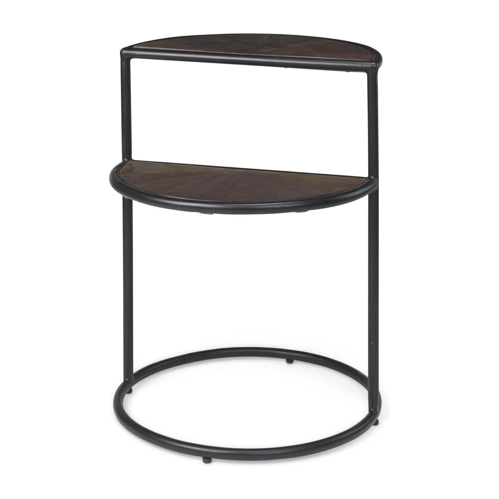 Mercana Arlo Brown Wood W/Black Metal End Table Clearance