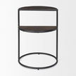 Mercana Arlo Brown Wood W/Black Metal End Table Clearance