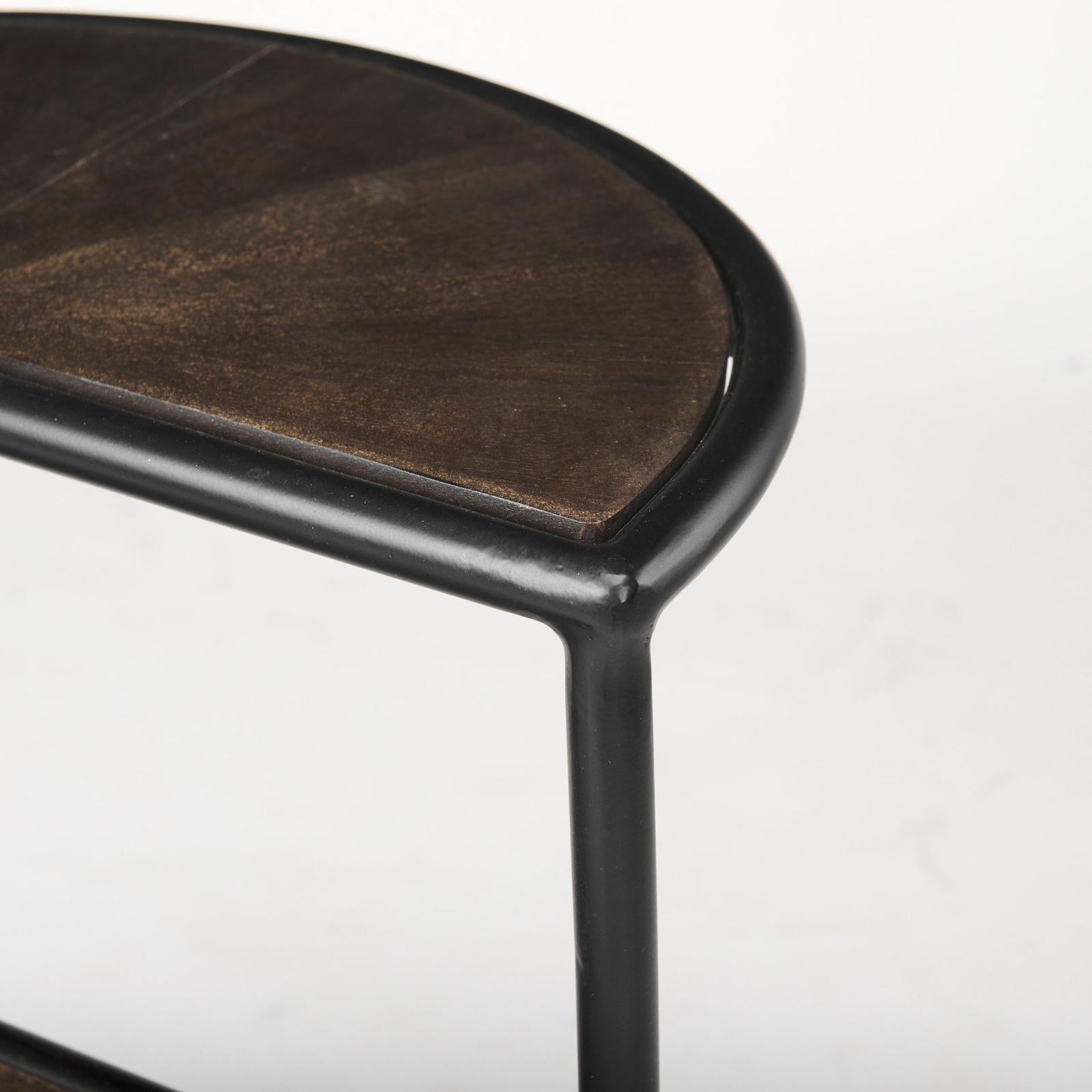 Mercana Arlo Brown Wood W/Black Metal End Table Clearance
