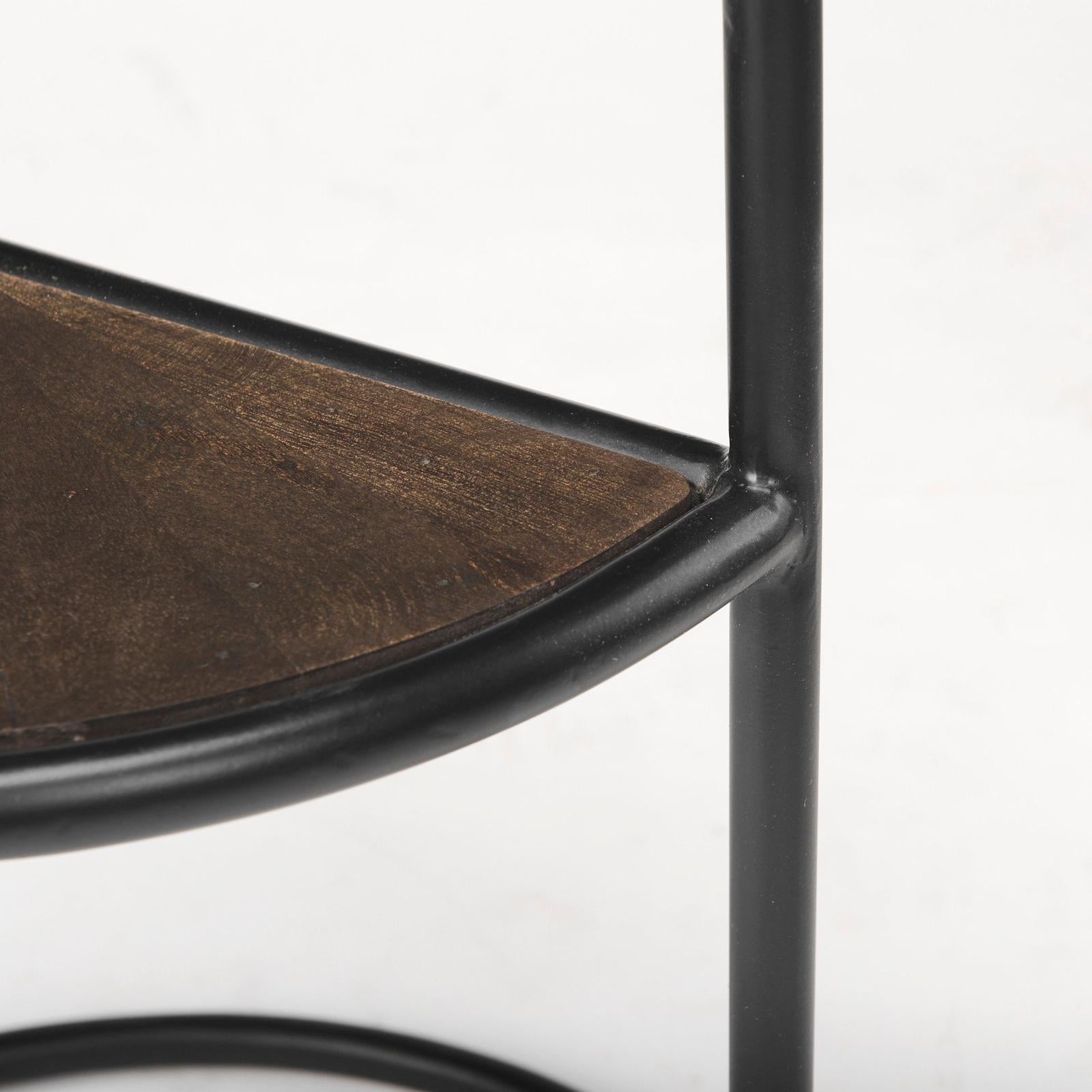 Mercana Arlo Brown Wood W/Black Metal End Table Clearance
