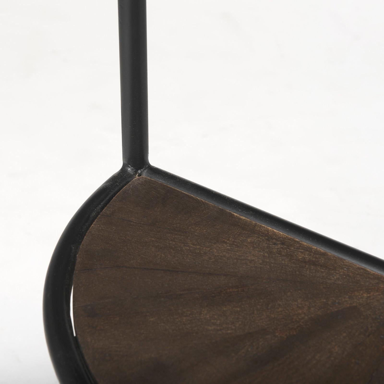 Mercana Arlo Brown Wood W/Black Metal End Table Clearance