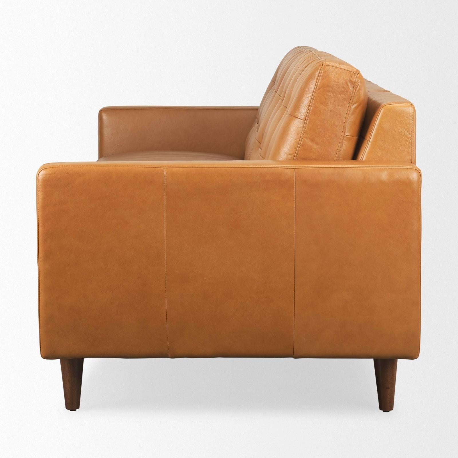 Mercana Olaf Tan Leather Sofa Clearance