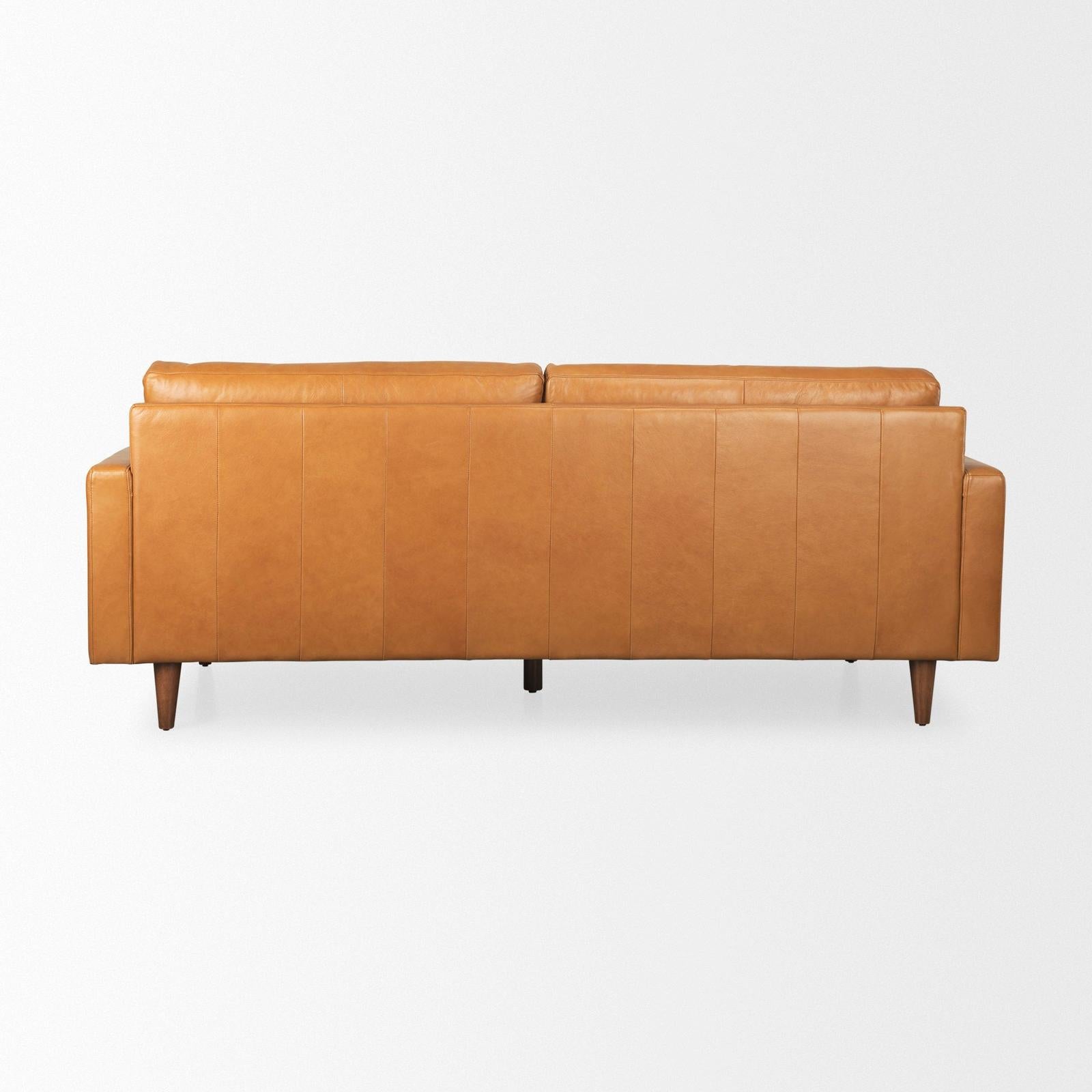 Mercana Olaf Tan Leather Sofa Clearance
