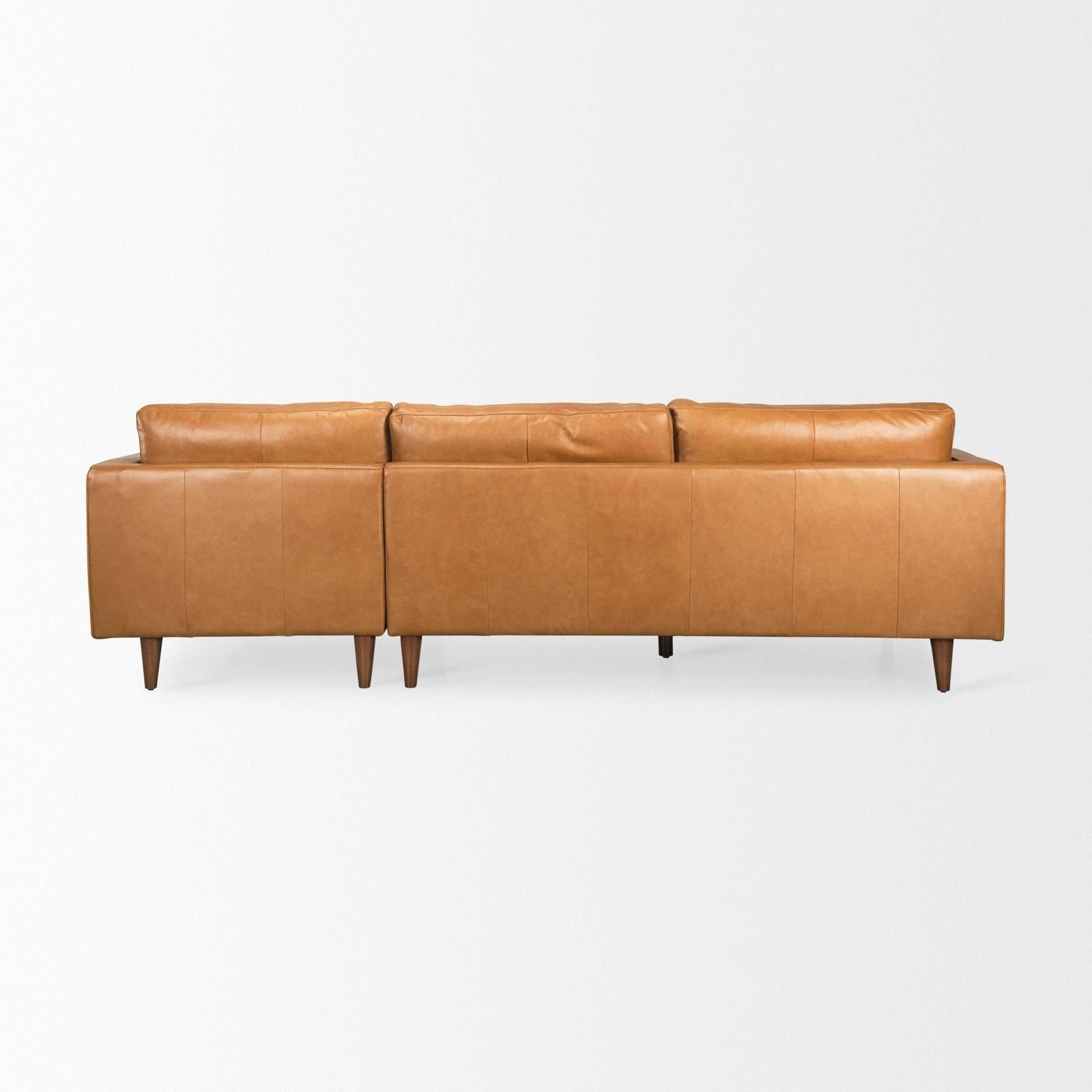 Mercana Elton Tan Leather Right Chaise Sectional Clearance