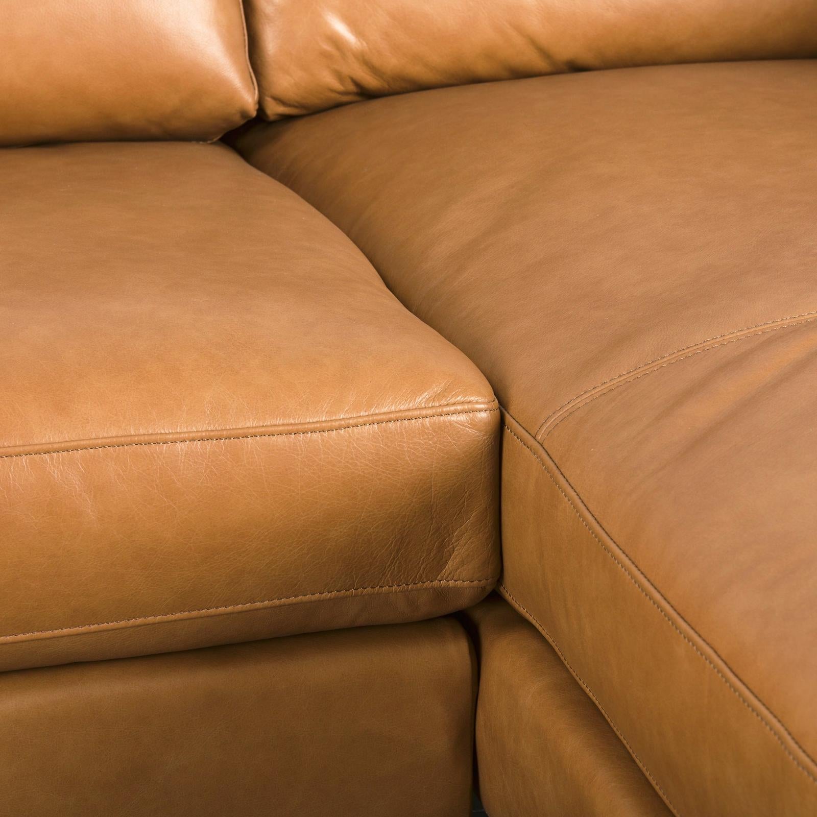 Mercana Elton Tan Leather Right Chaise Sectional Clearance