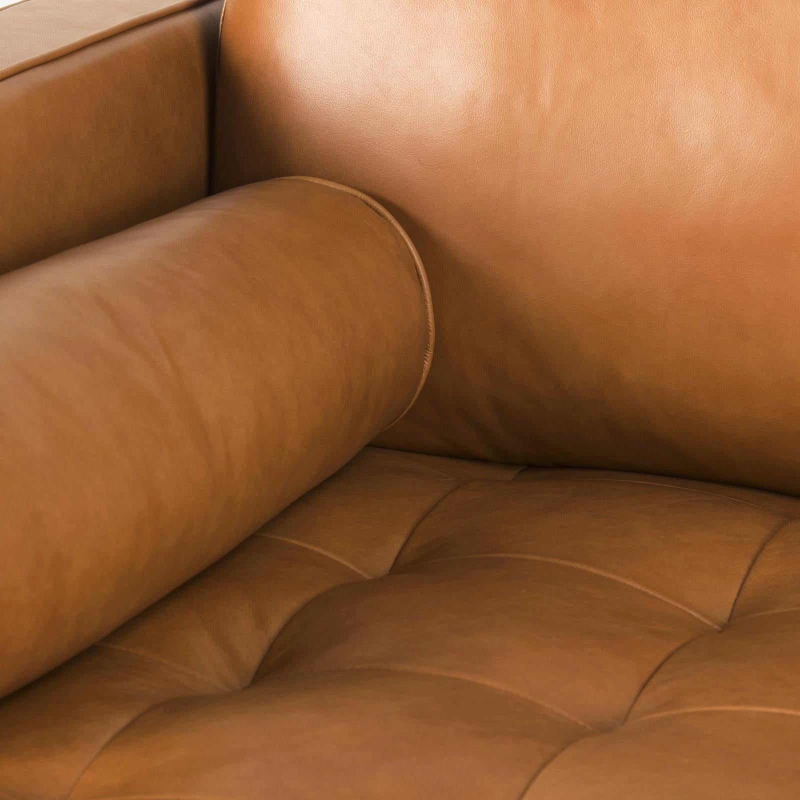 Mercana Svend Tan Leather Chaise Sectional Clearance