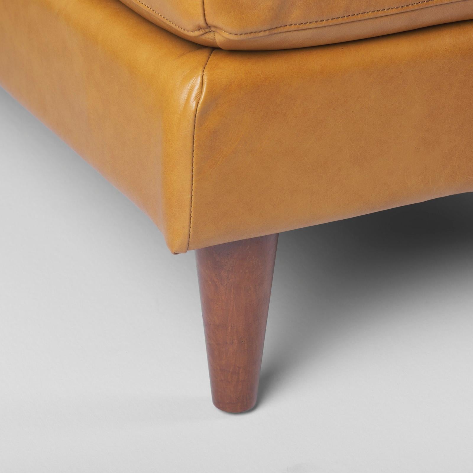 Mercana Svend Tan Leather Chaise Sectional Clearance