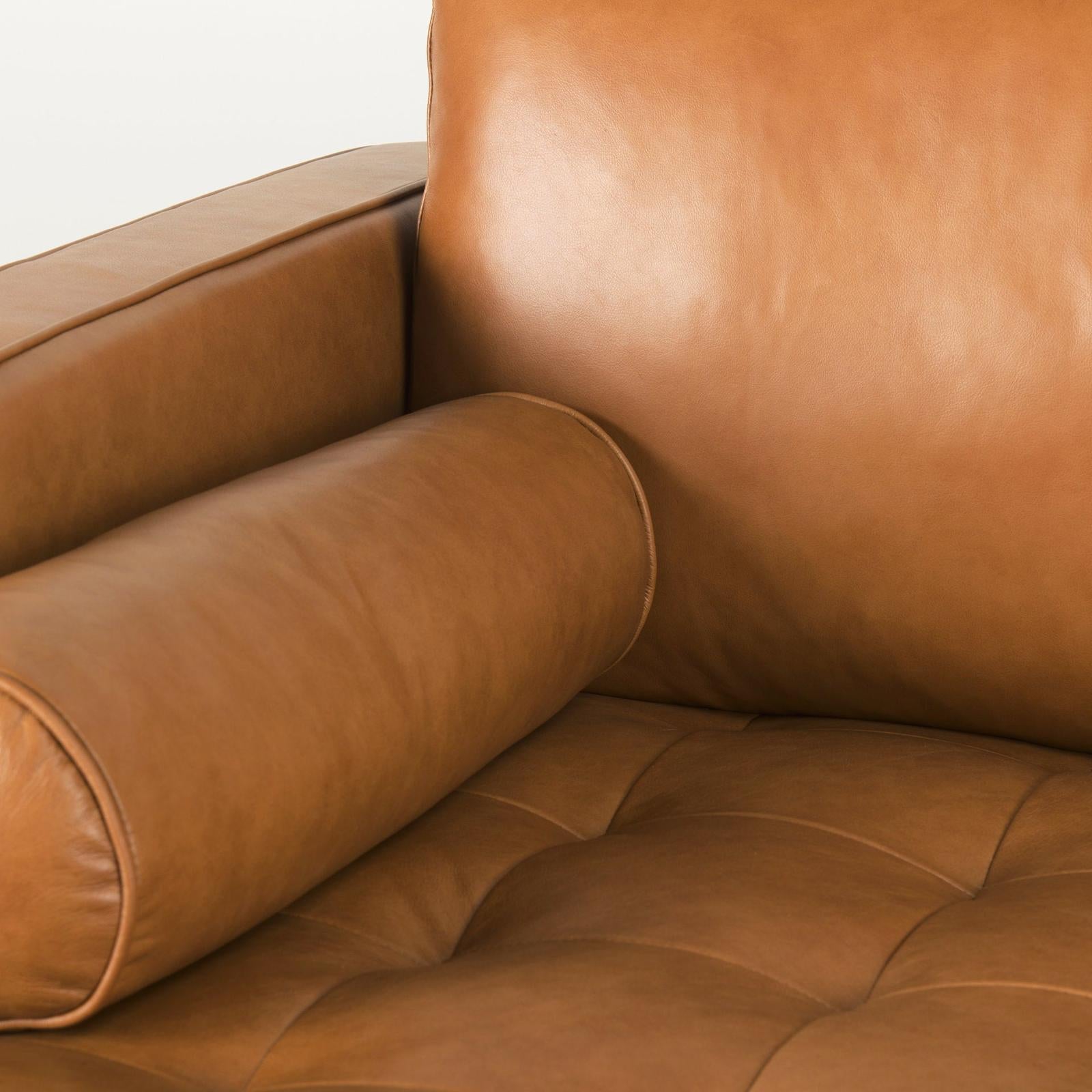 Mercana Svend Tan Leather Chaise Sectional Clearance