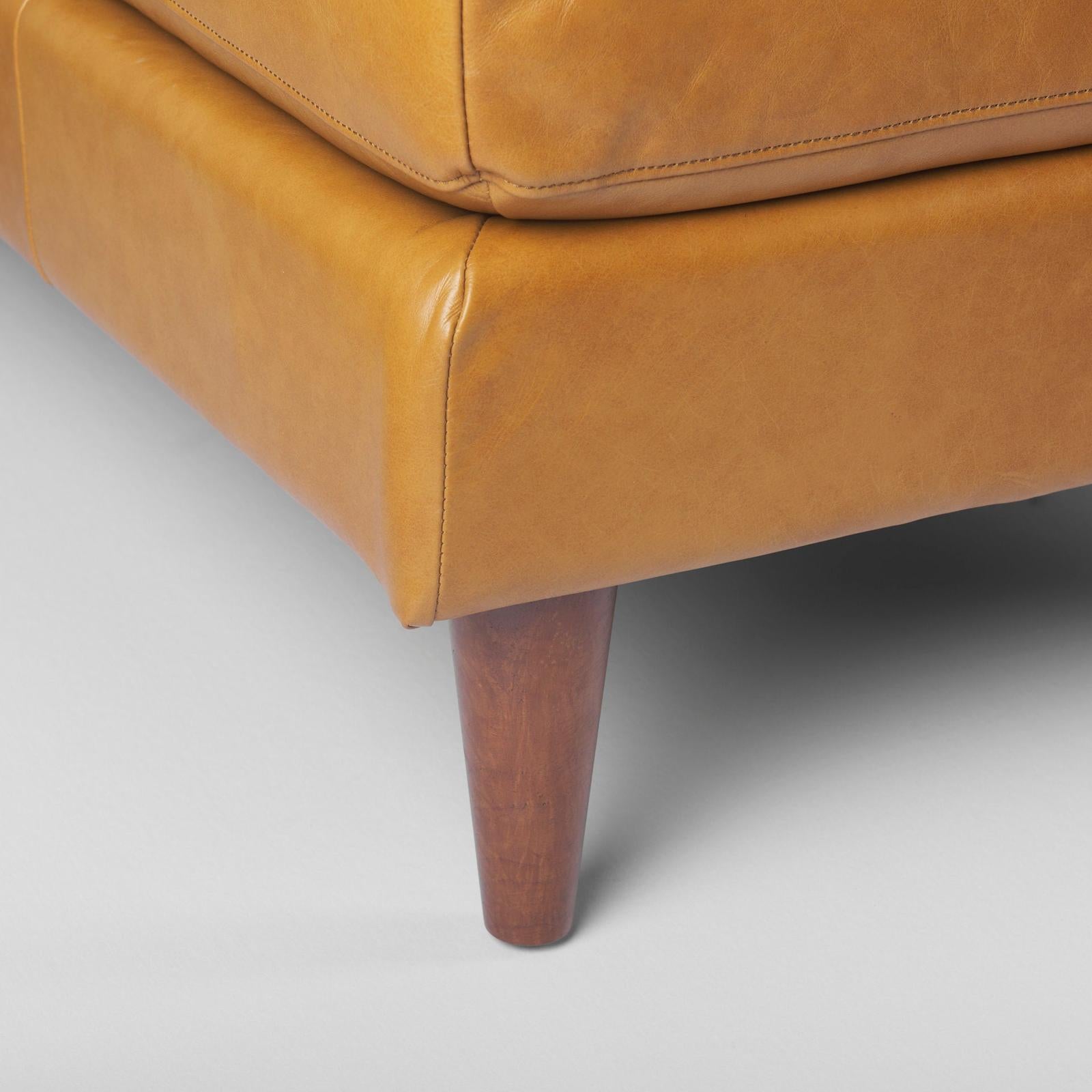 Mercana Svend Tan Leather Chaise Sectional Clearance