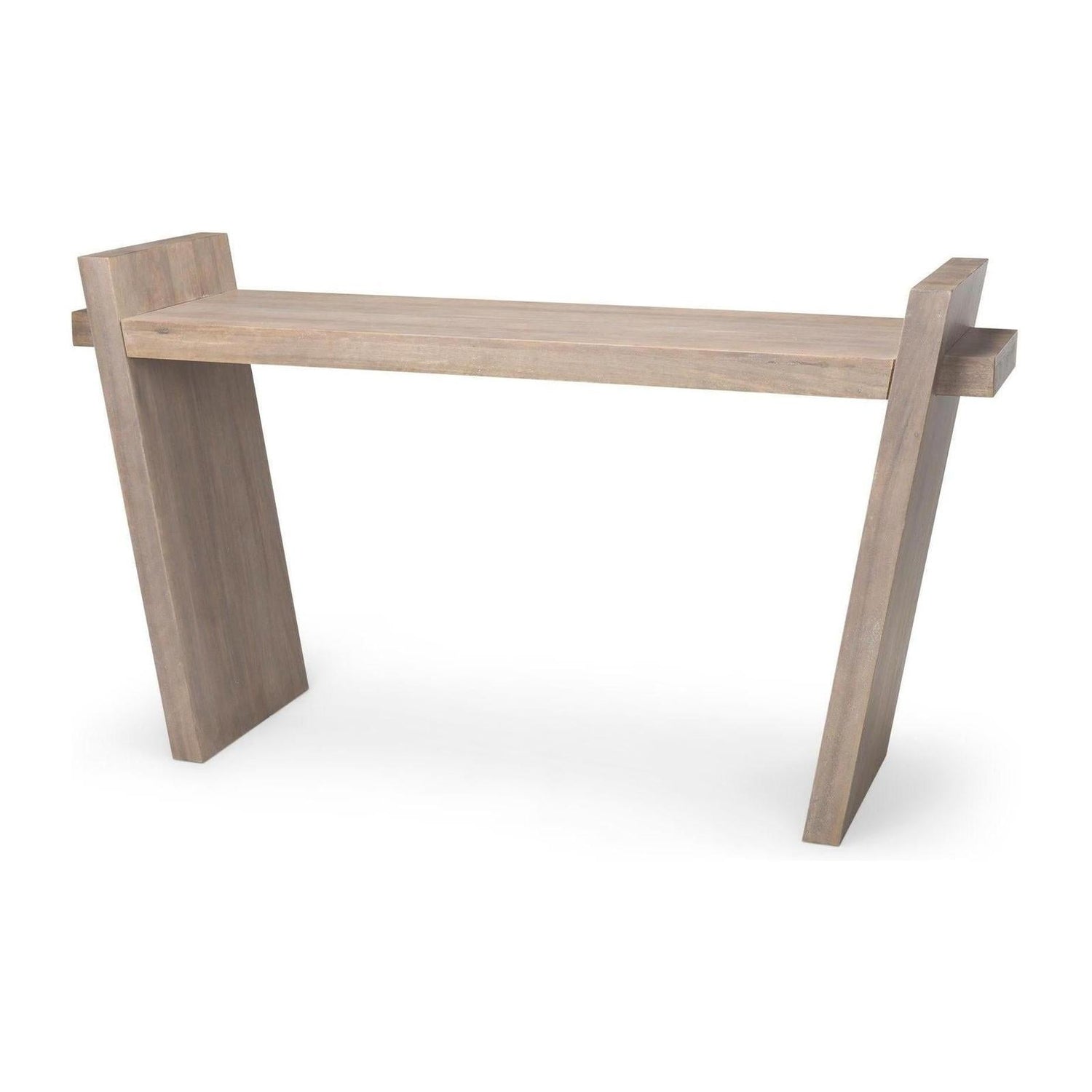 Mercana Elaine Brown Wood Angled Leg Console Table Clearance