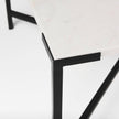 Mercana Lucas White Marble Top Black Metal Base Coffee Table