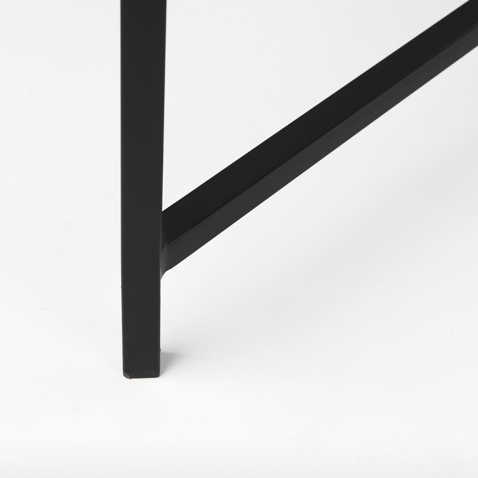 Mercana Lucas White Marble Top Black Metal Base Coffee Table