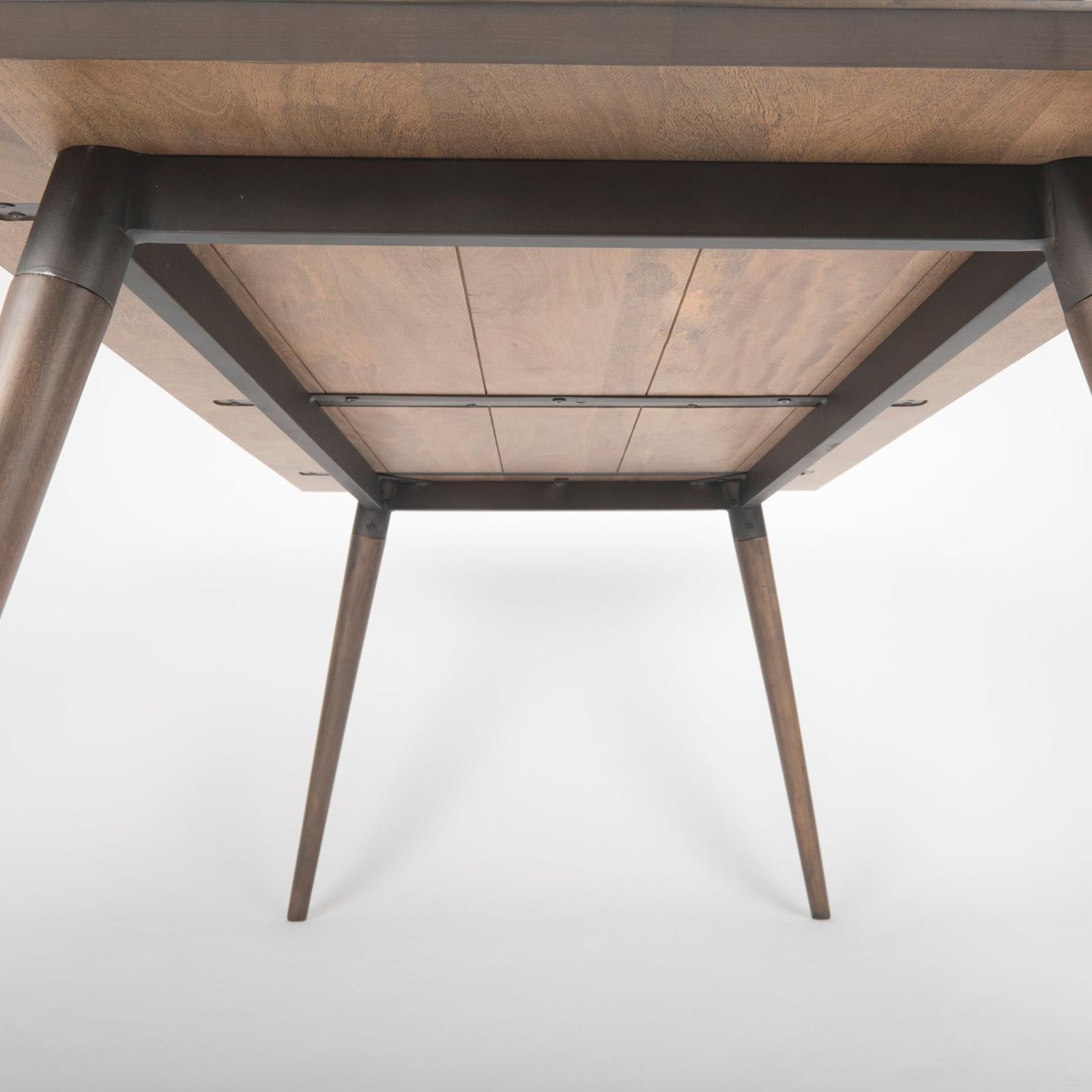 Mercana Nicholas Brown Solid Wood Top Metal/Wood Leg Dining Table Clearance