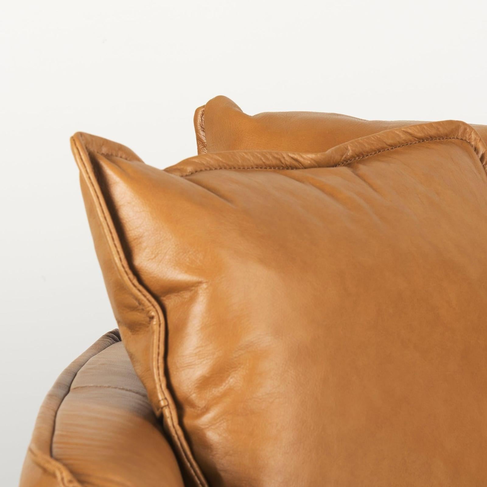 Mercana Lake Como Tan Leather Three Seater Sofa Clearance