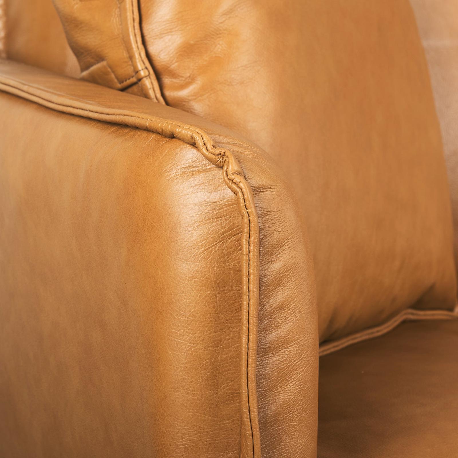Mercana Lake Como Tan Leather Three Seater Sofa Clearance