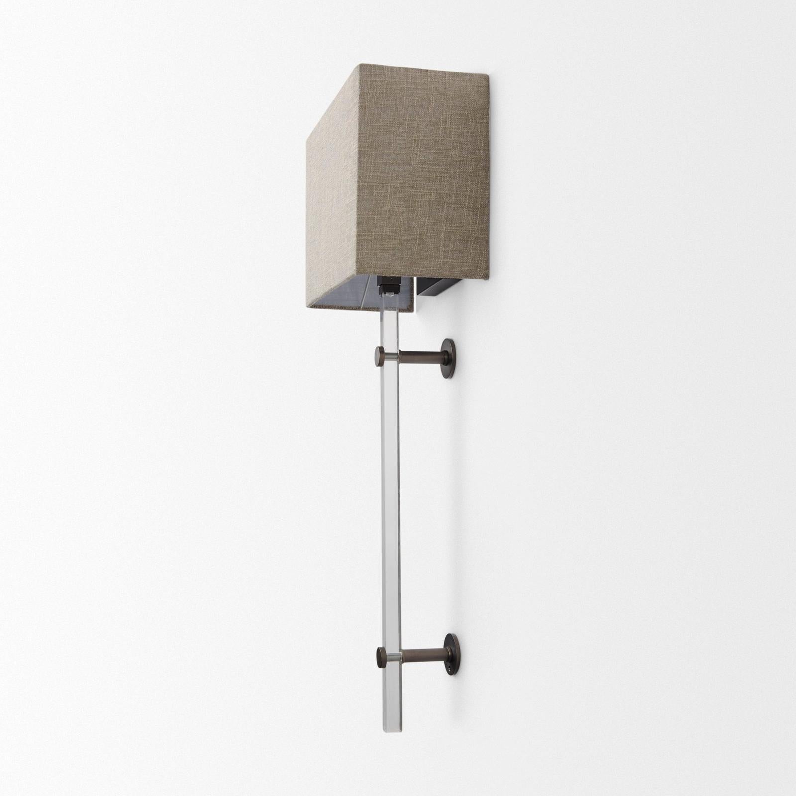 Mercana Kinsley Beige Shade W/Transparent Body Wall Sconce Clearance