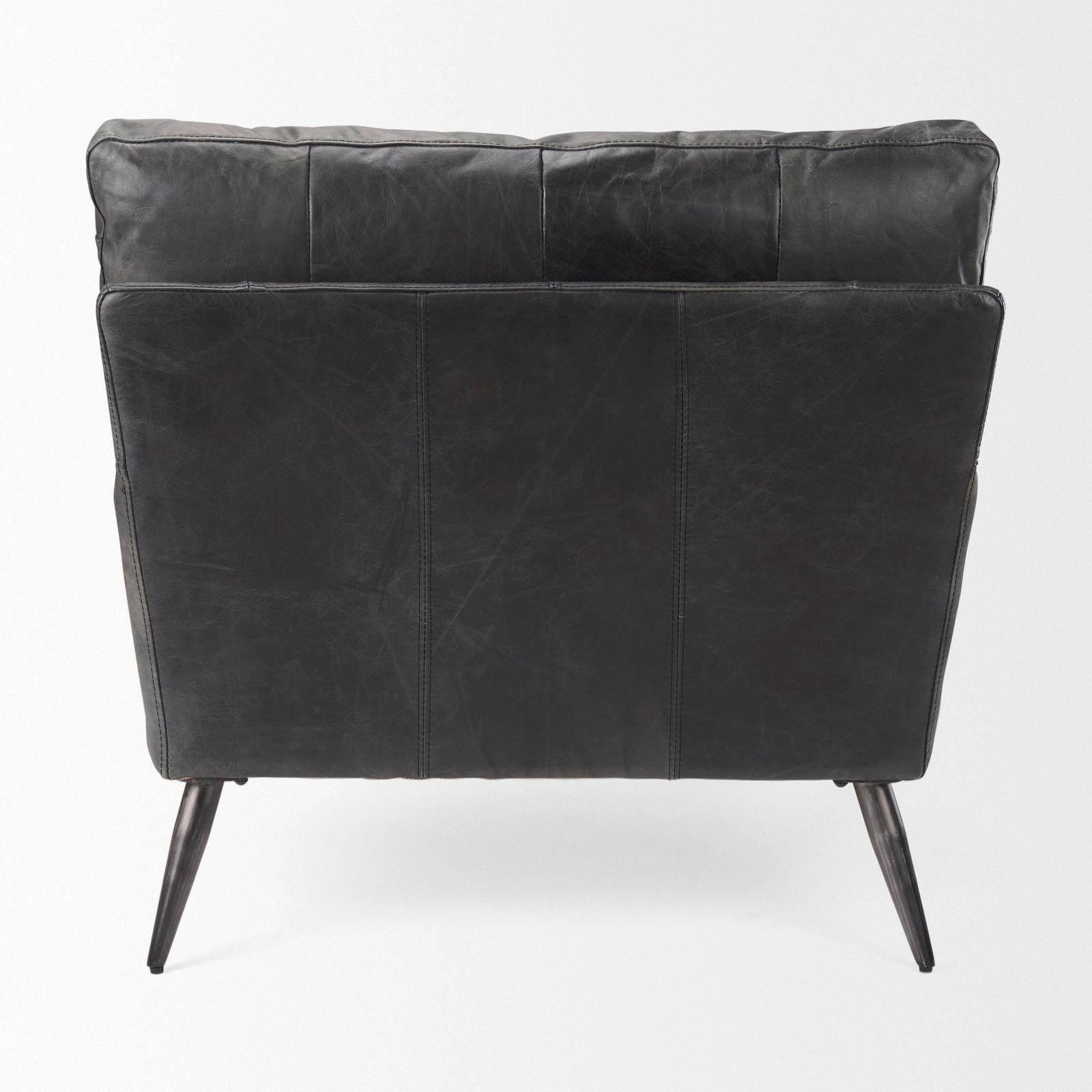 Mercana Cochrane Black Leather Wrapped Chair Clearance