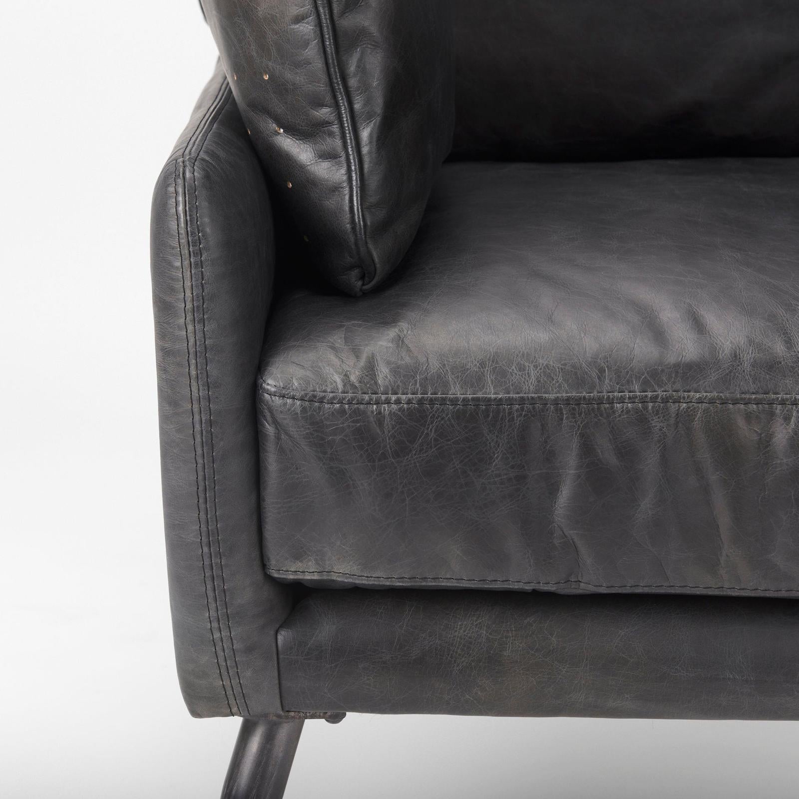 Mercana Cochrane Black Leather Wrapped Chair Clearance