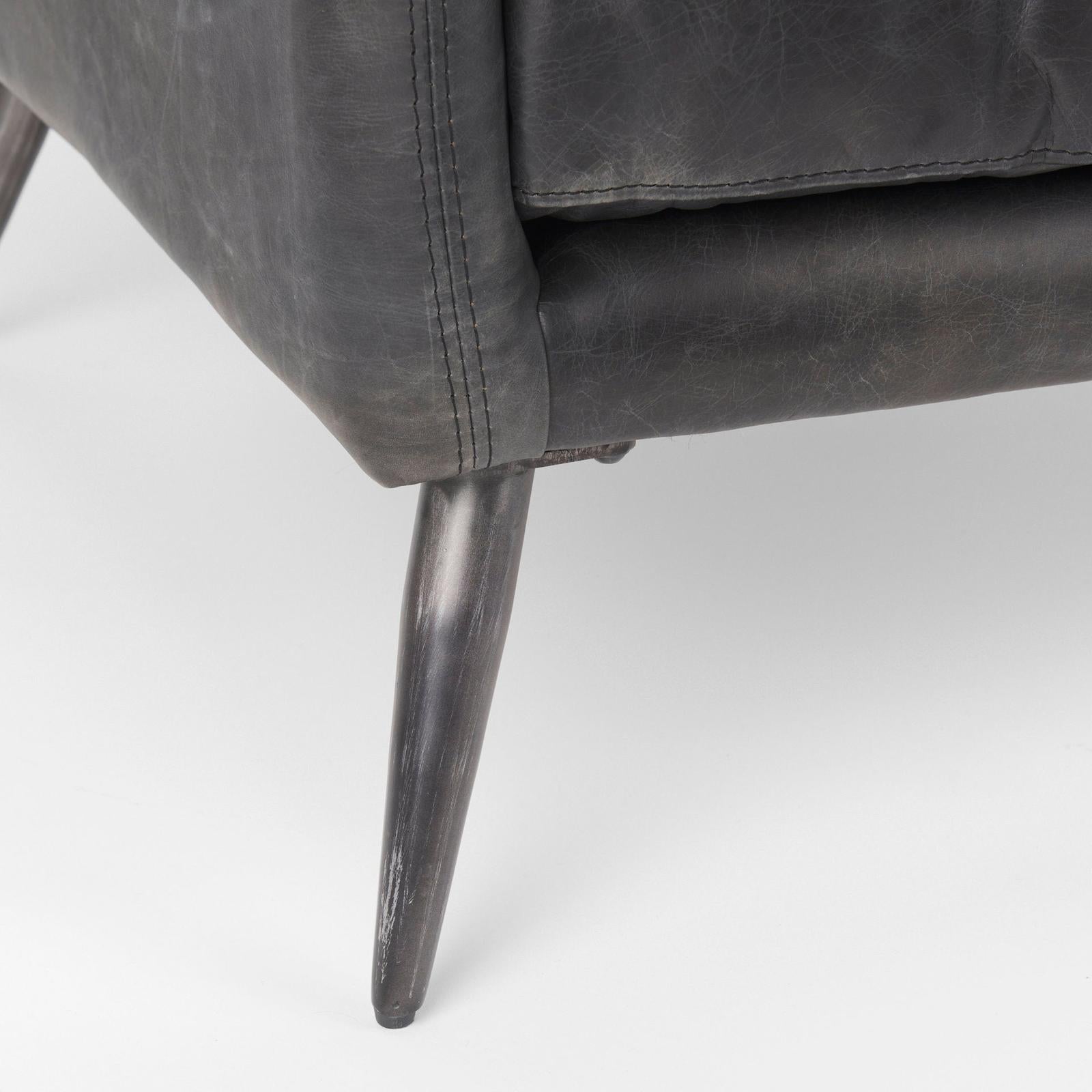 Mercana Cochrane Black Leather Wrapped Chair Clearance