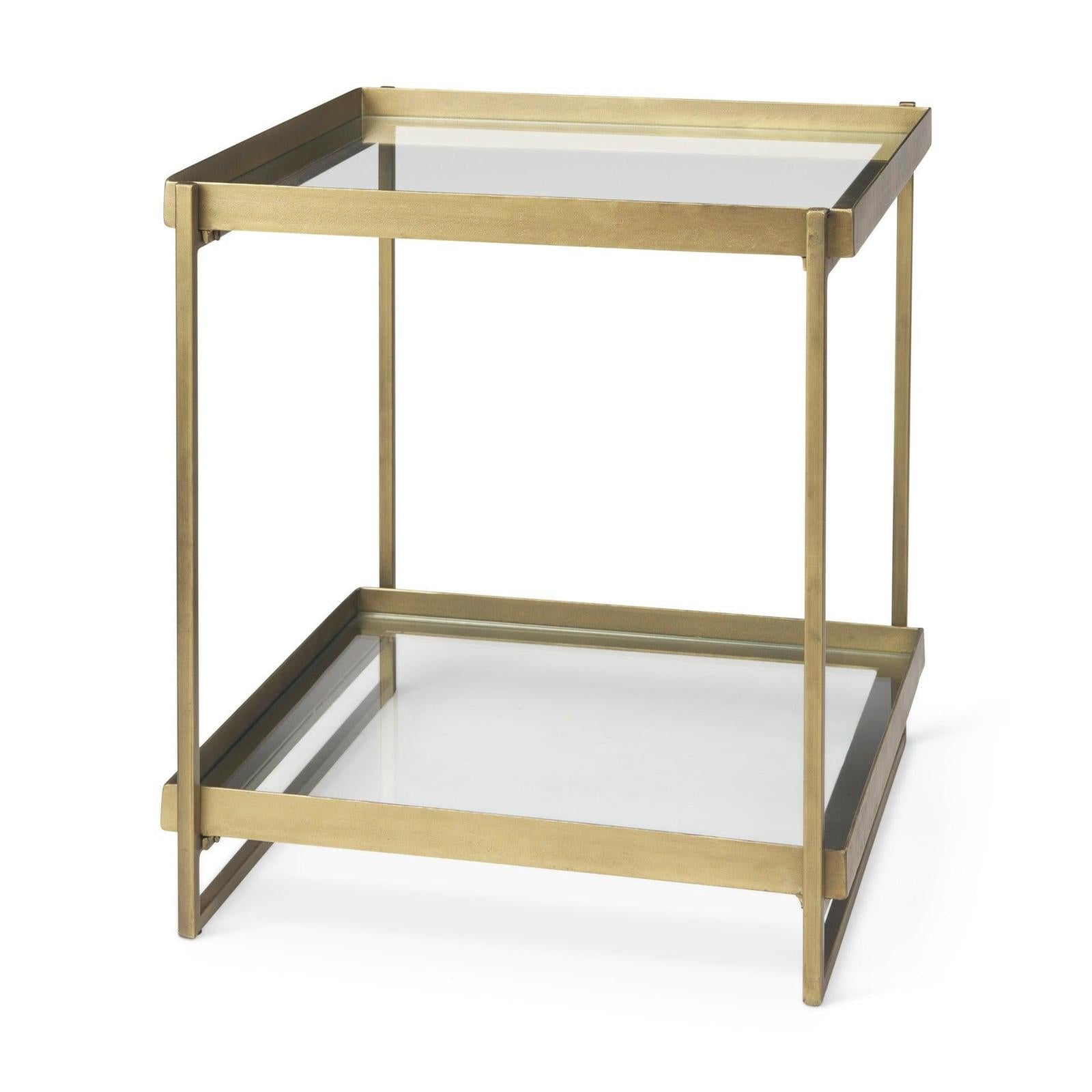 Mercana Trey Metal W/Glass Accent Table