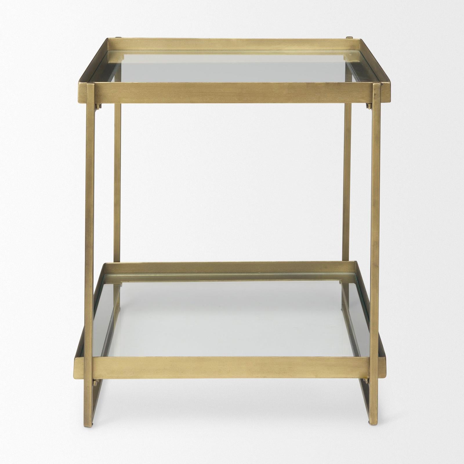 Mercana Trey Metal W/Glass Accent Table