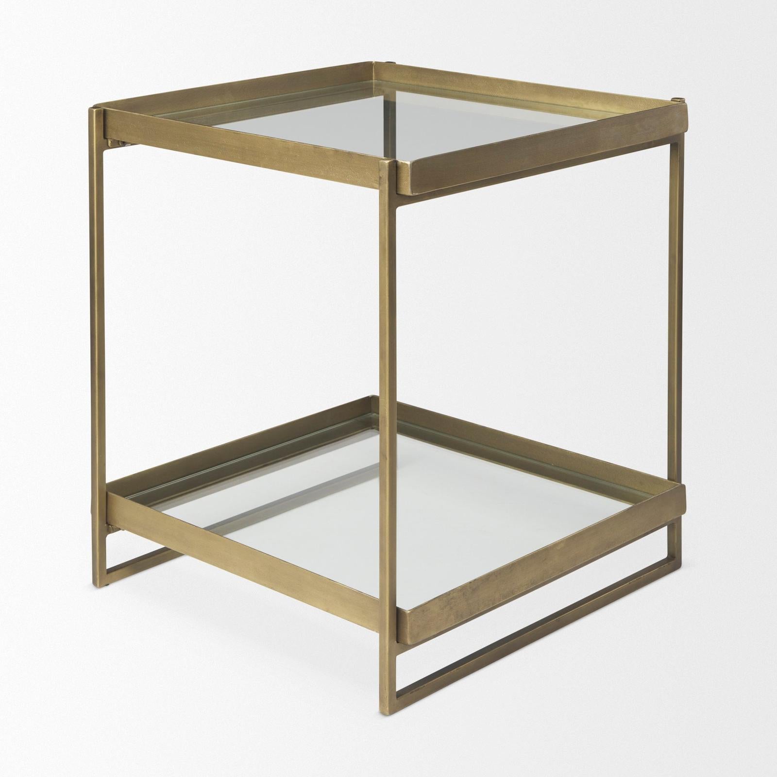 Mercana Trey Metal W/Glass Accent Table