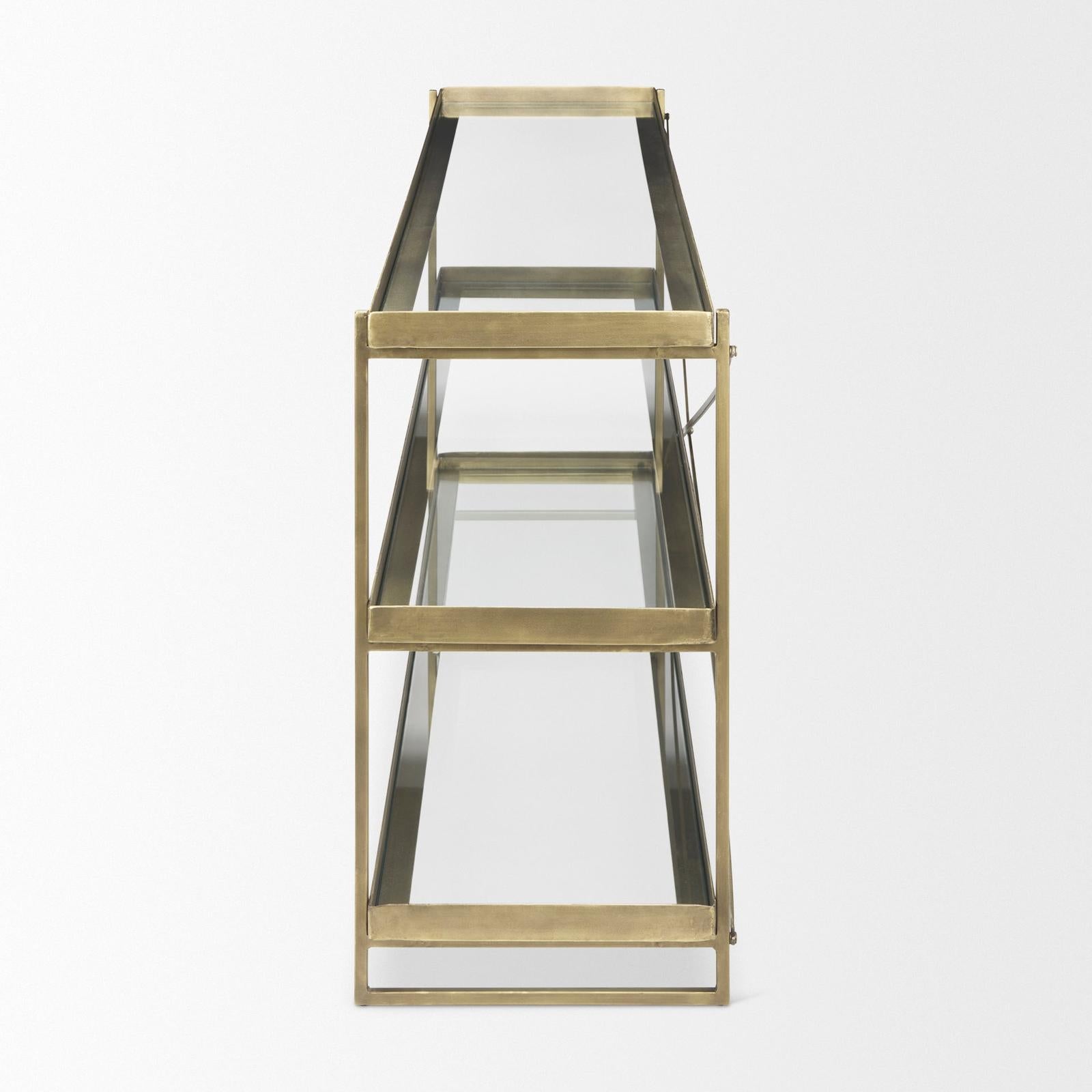 Mercana Trey Metal W/Glass Console Table