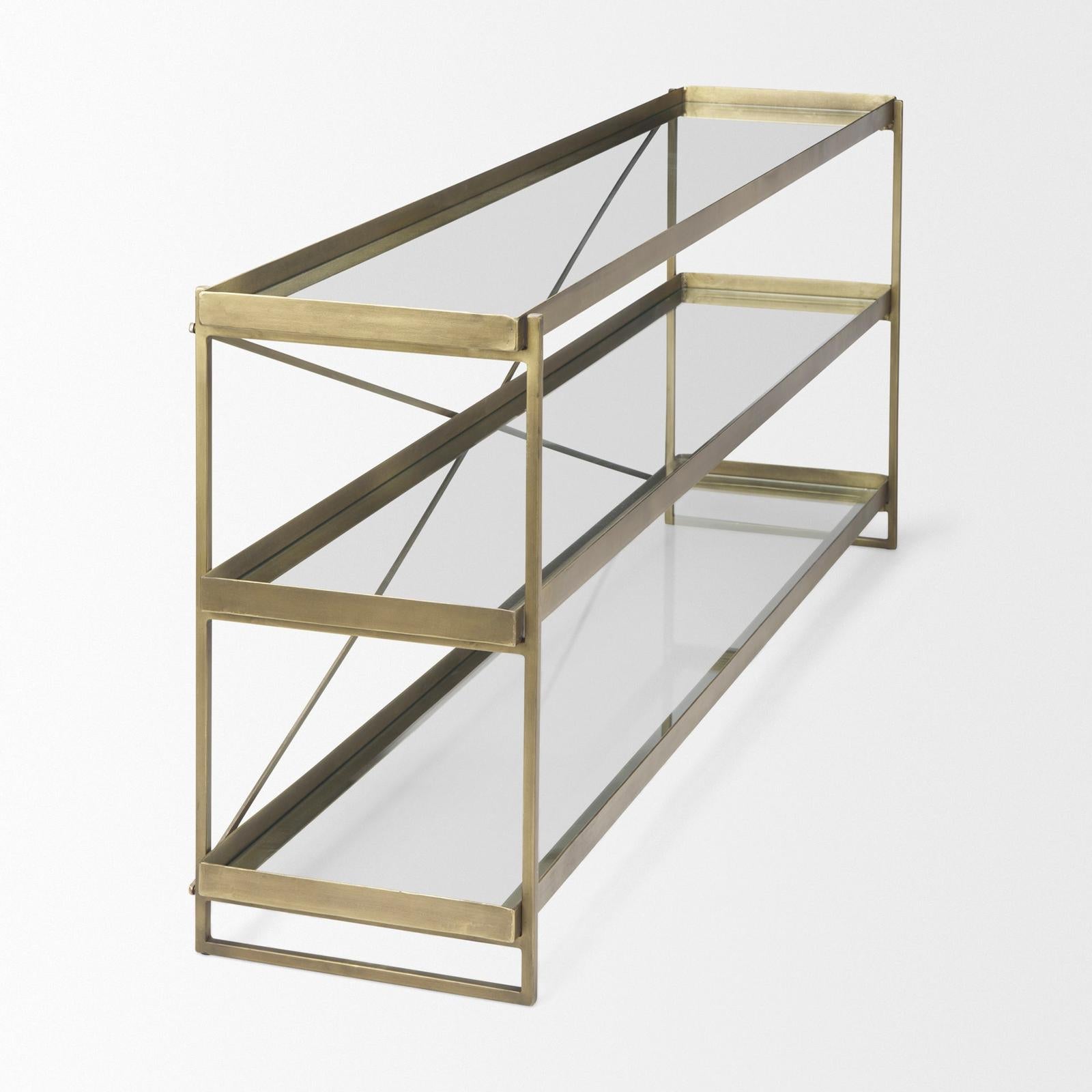Mercana Trey Metal W/Glass Console Table