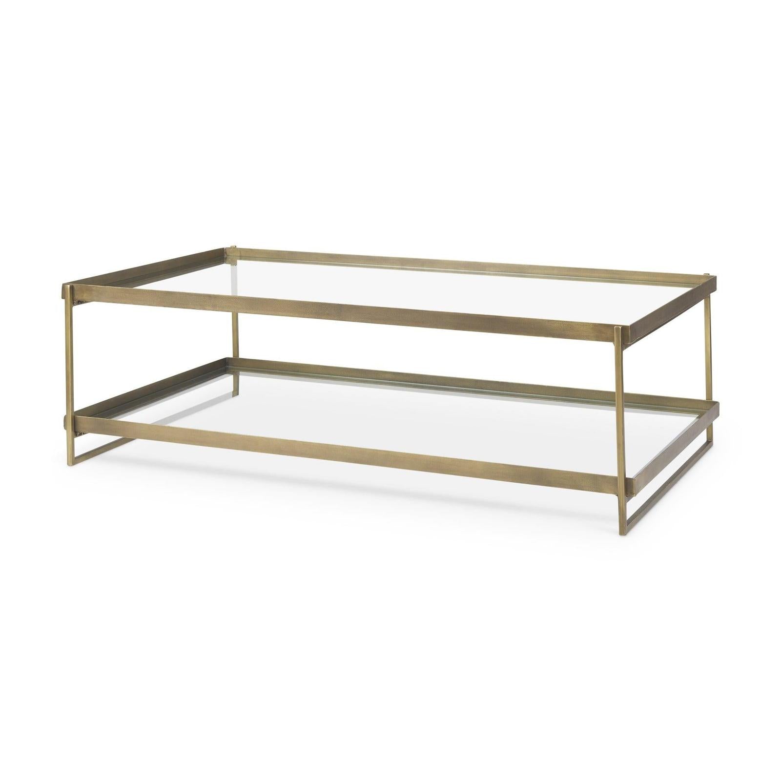 Mercana Trey Metal W/Glass Coffee Table