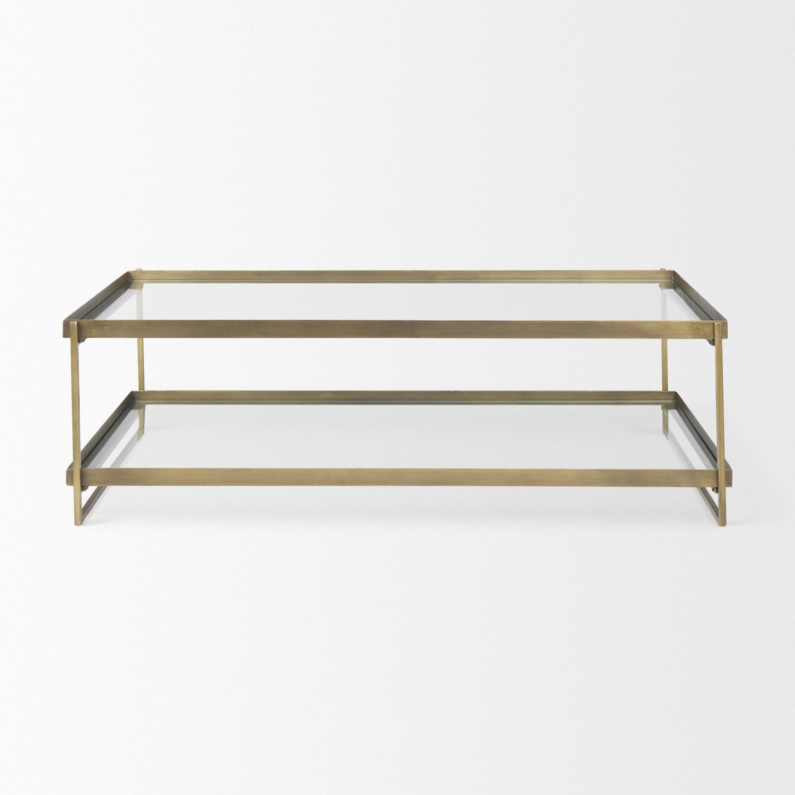 Mercana Trey Metal W/Glass Coffee Table
