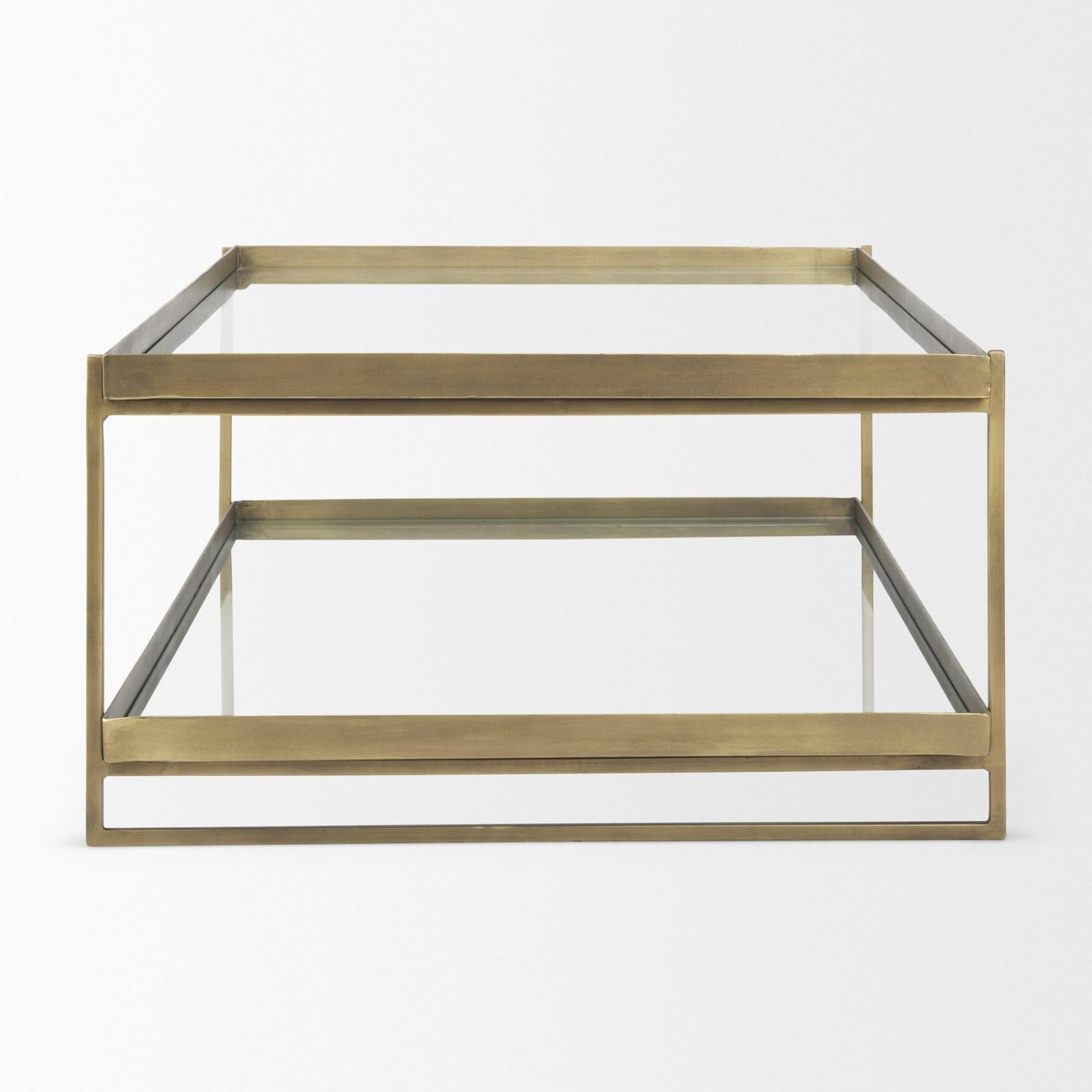 Mercana Trey Metal W/Glass Coffee Table