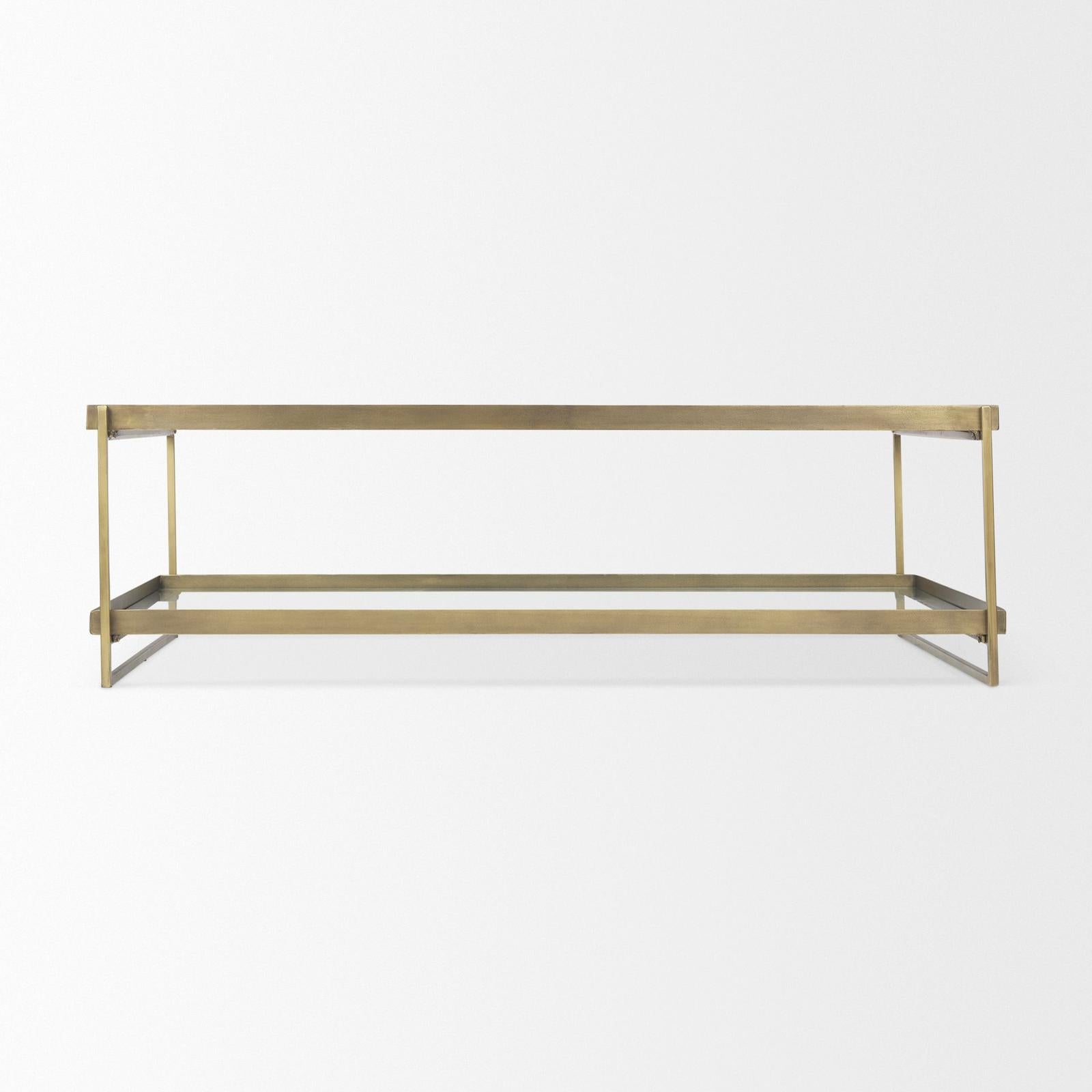 Mercana Trey Metal W/Glass Coffee Table