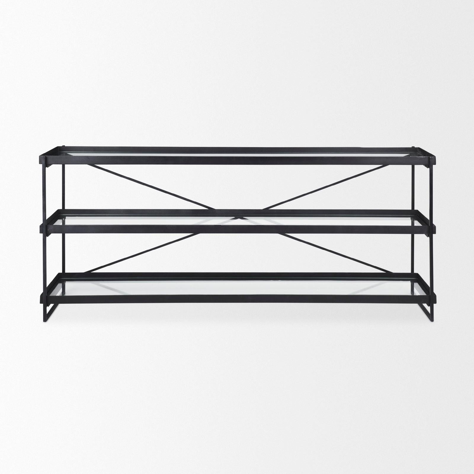 Mercana Trey Metal W/Glass Console Table