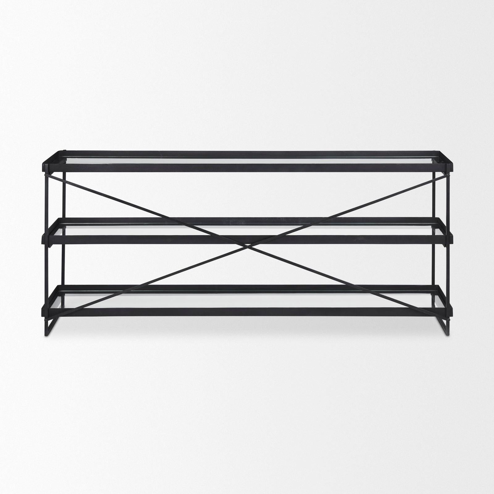Mercana Trey Metal W/Glass Console Table