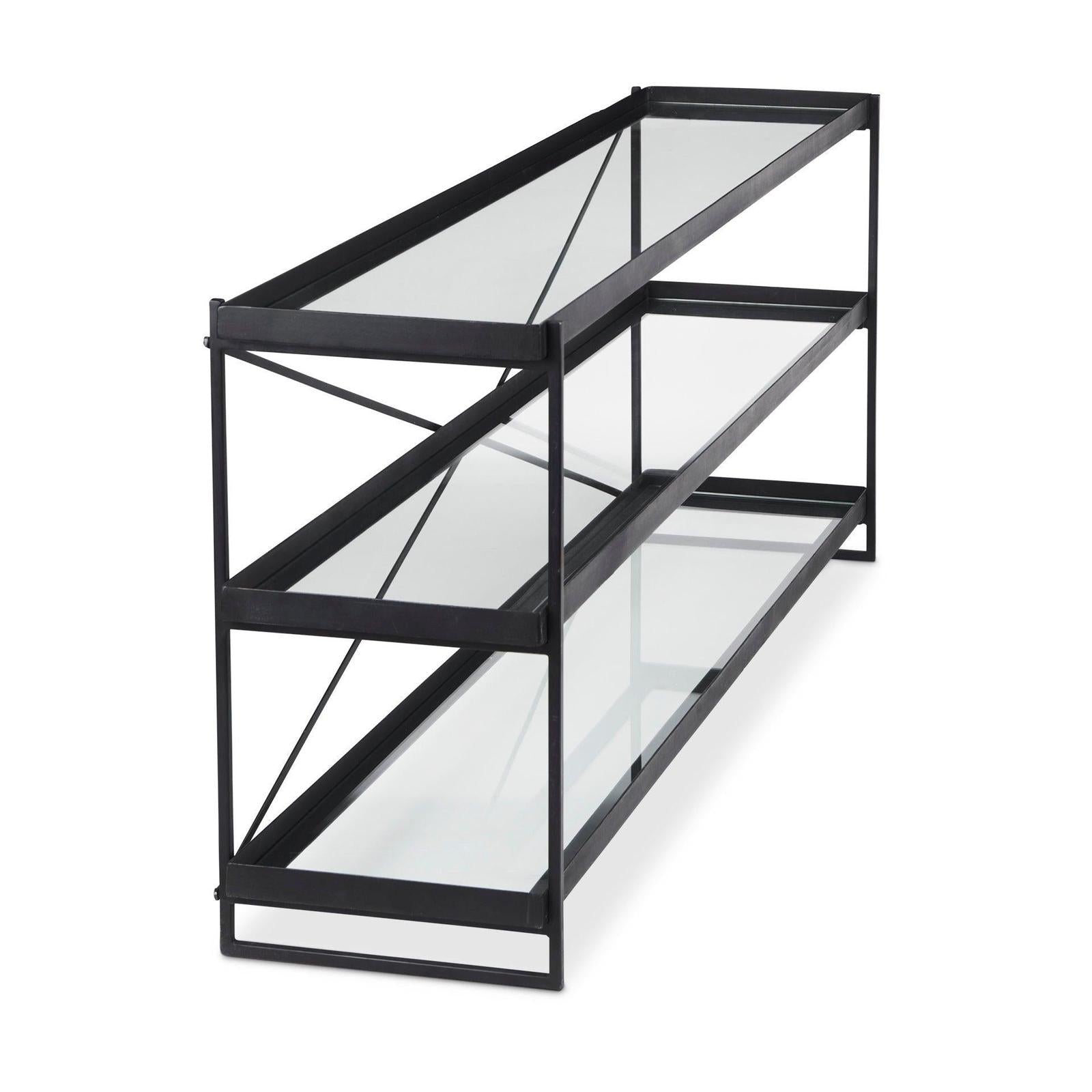 Mercana Trey Metal W/Glass Console Table