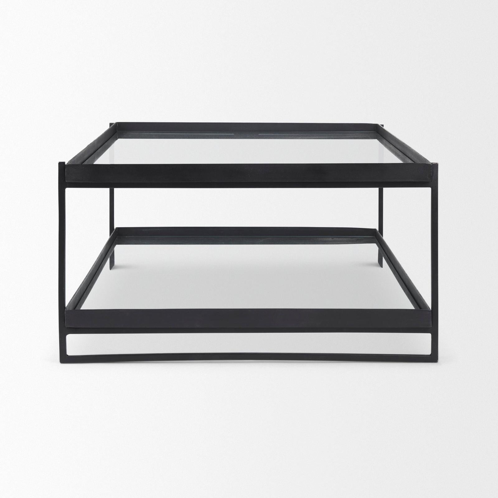 Mercana Trey Metal W/Glass Coffee Table