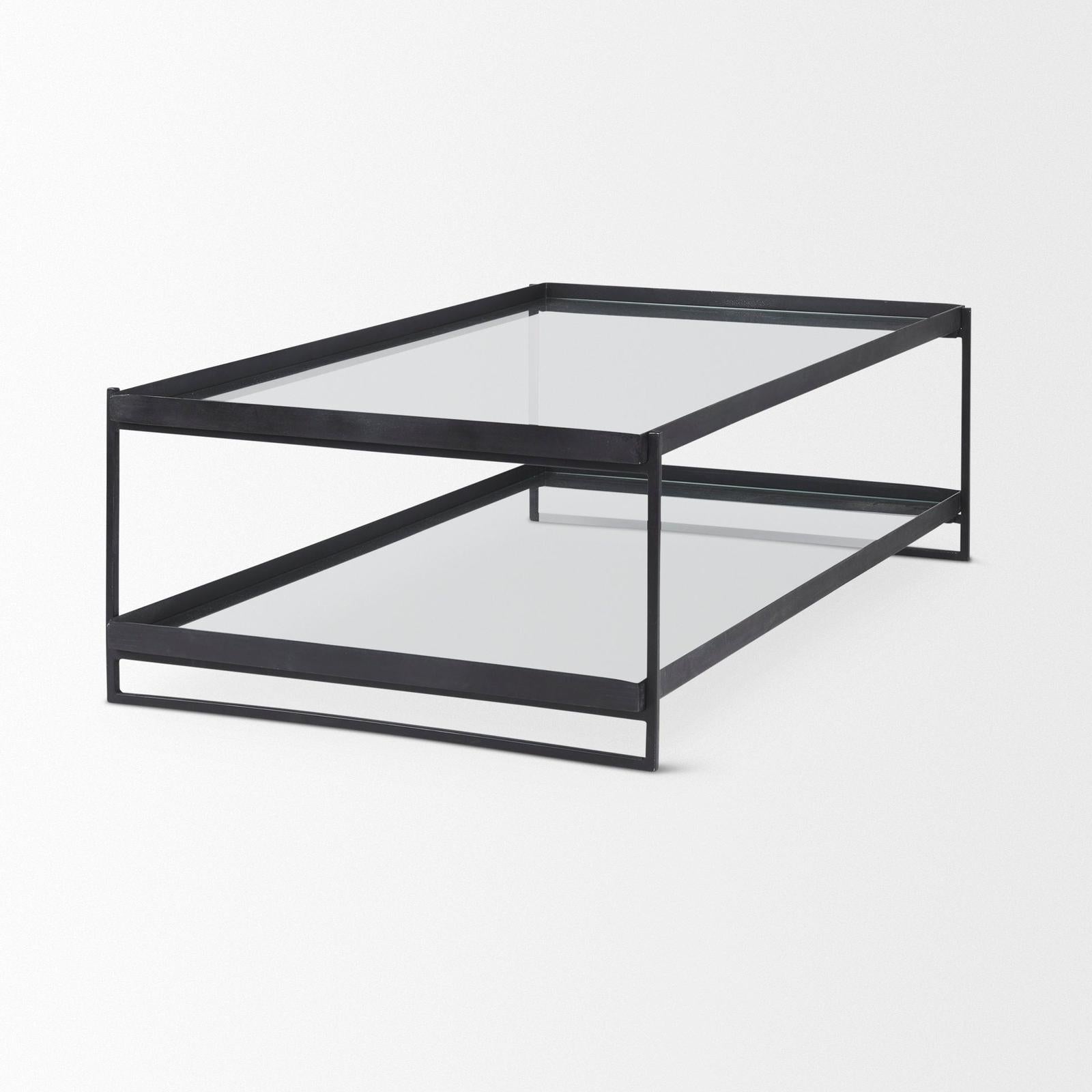 Mercana Trey Metal W/Glass Coffee Table