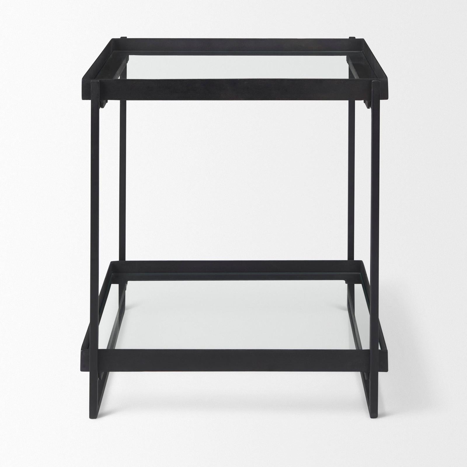Mercana Trey Metal W/Glass Accent Table