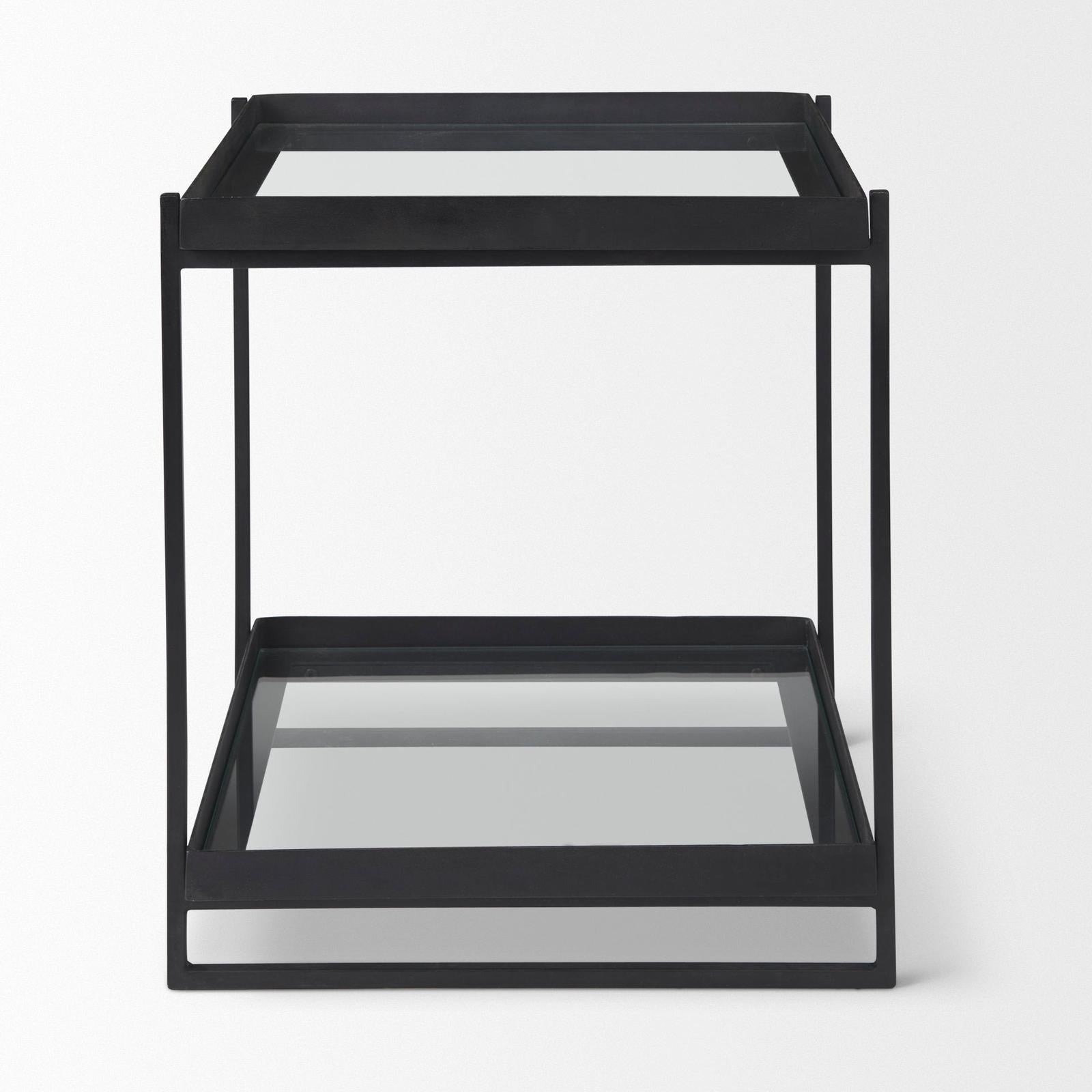 Mercana Trey Metal W/Glass Accent Table