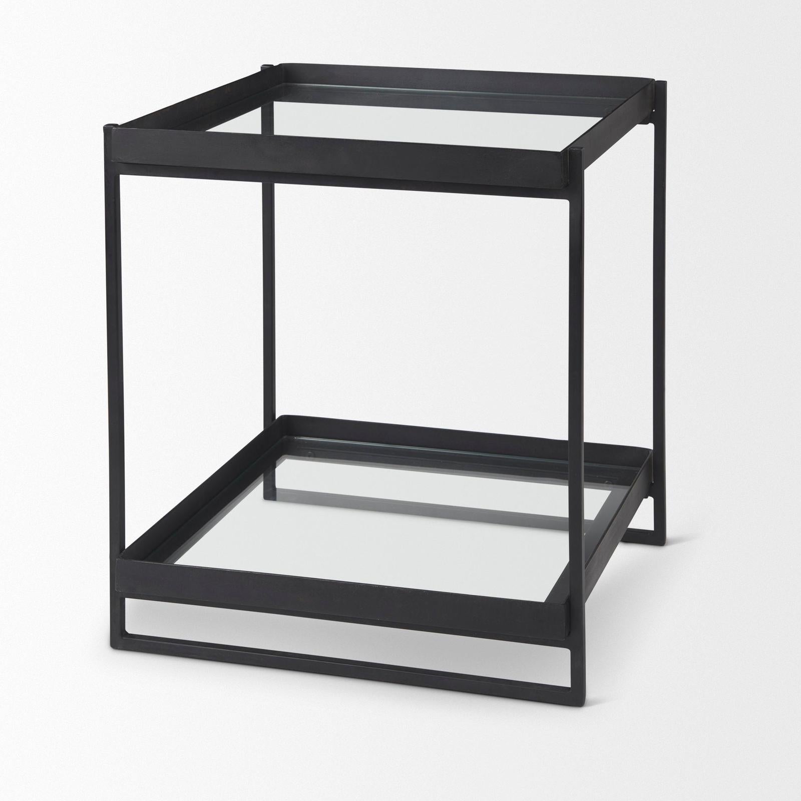 Mercana Trey Metal W/Glass Accent Table
