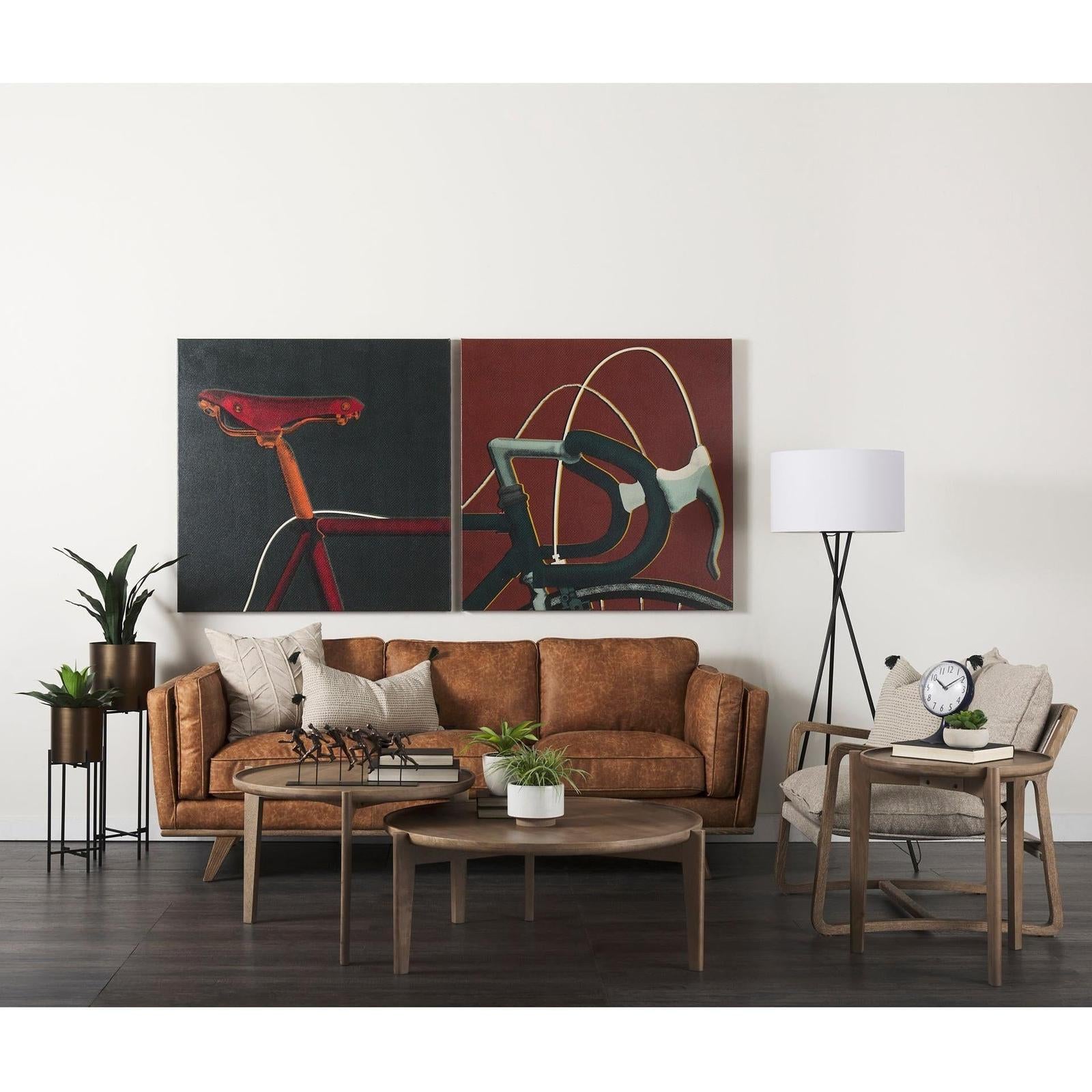 Mercana Brooks Three Seater Sofa W/ Medium Brown Wooden Legs