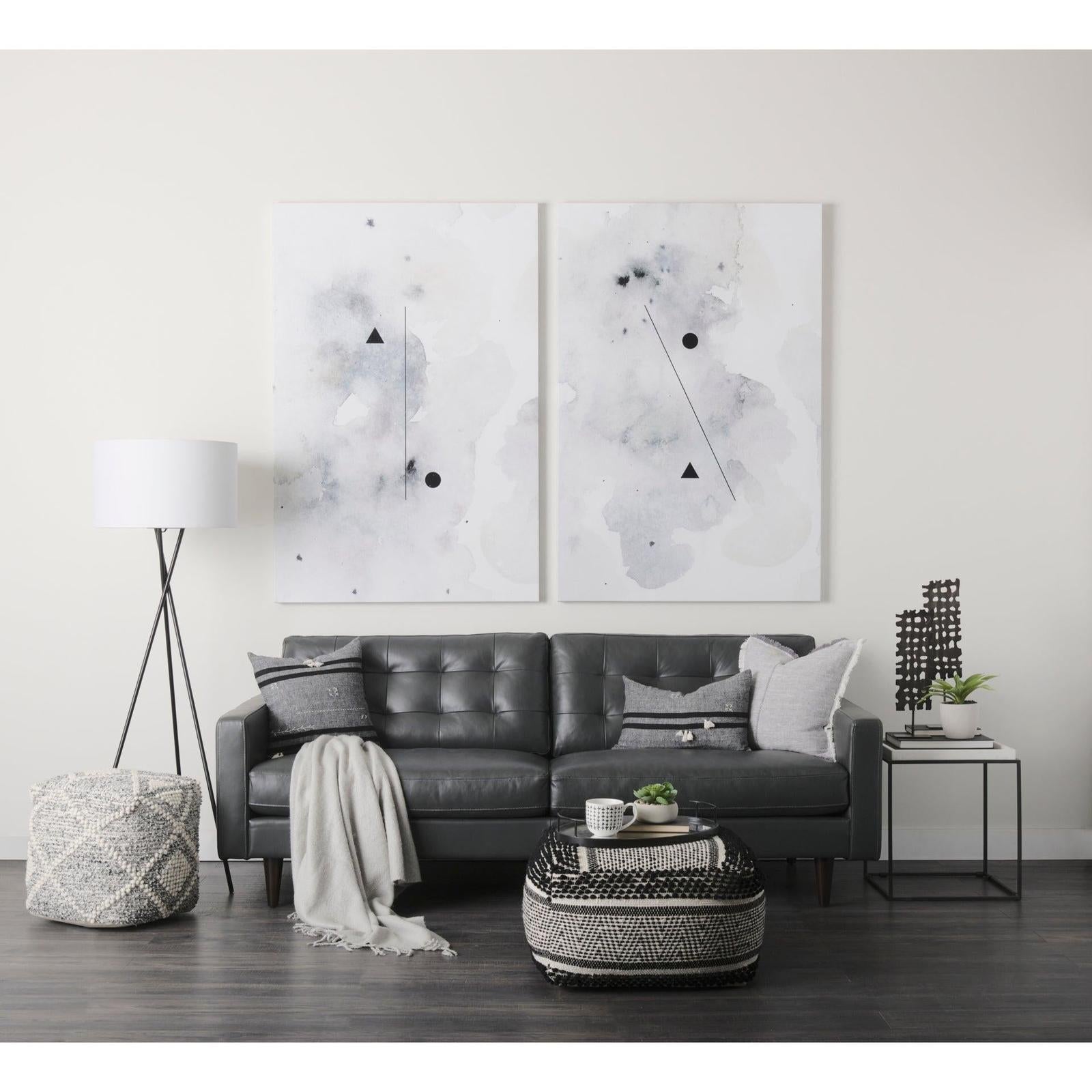 Mercana Nathan Square Top White Marble and Black Metal End/Side Table Clearance