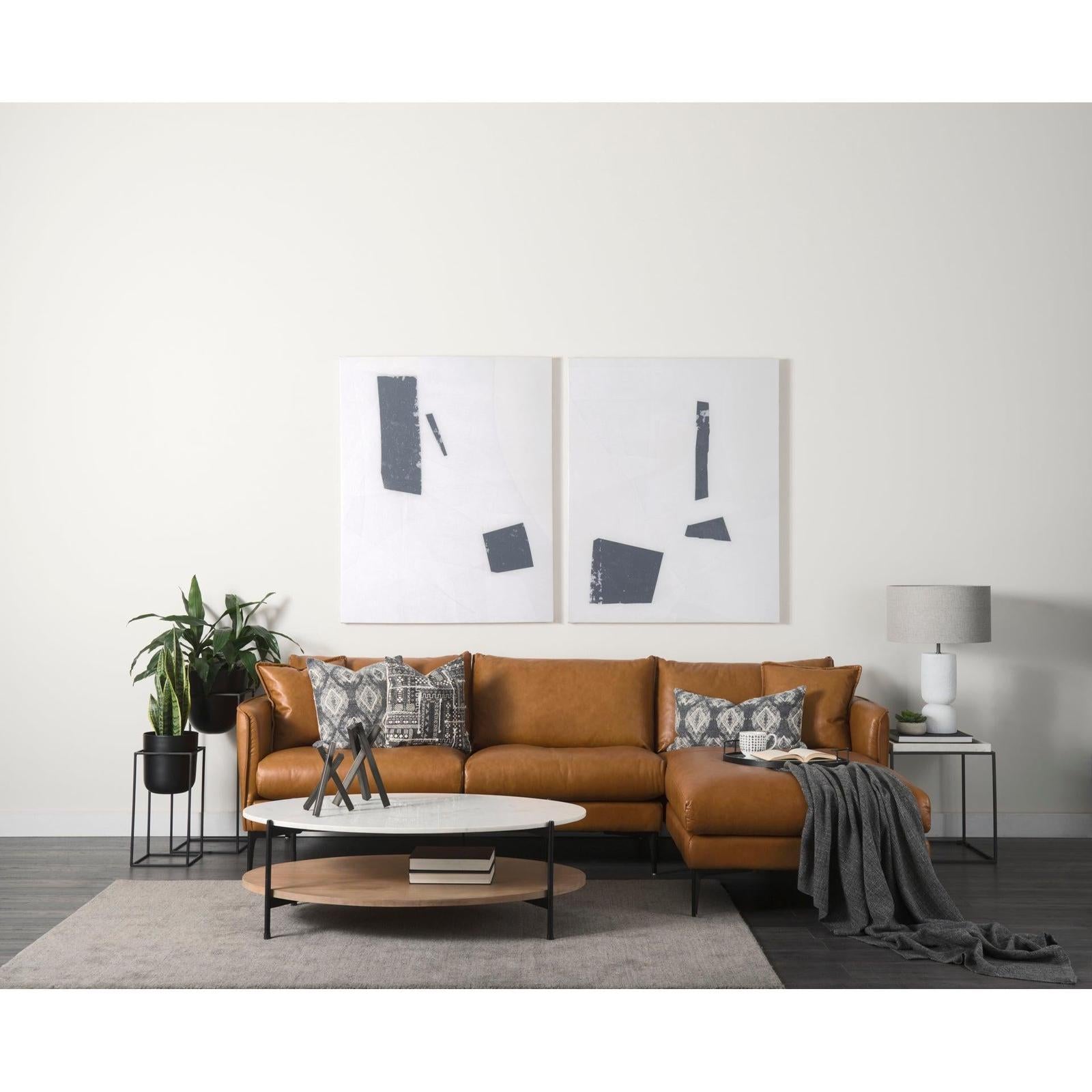 Mercana Nathan Square Top White Marble and Black Metal End/Side Table Clearance