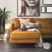 Mercana D'Arcy Tan Leather Chaise Sectional Clearance