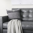 Mercana Sibyl Black Fabric Striped and White Fringed Decorative Pillow Cover