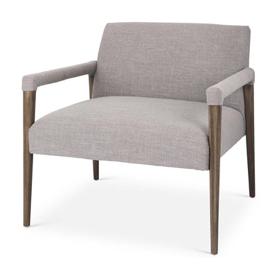 Mercana Palisades Gray Fabric w/ Brown Wood Frame Accent Chair