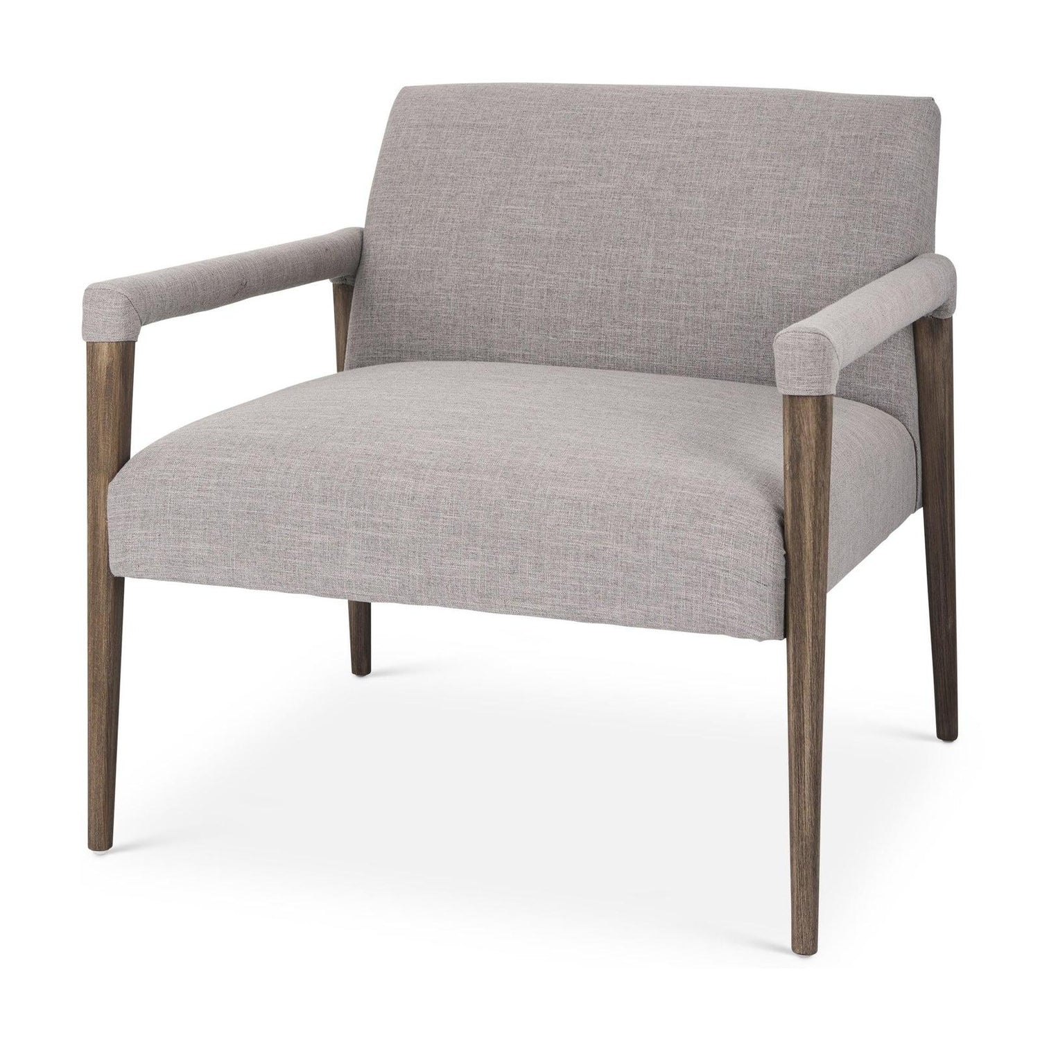 Mercana Palisades Gray Fabric w/ Brown Wood Frame Accent Chair