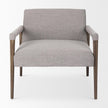Mercana Palisades Gray Fabric w/ Brown Wood Frame Accent Chair